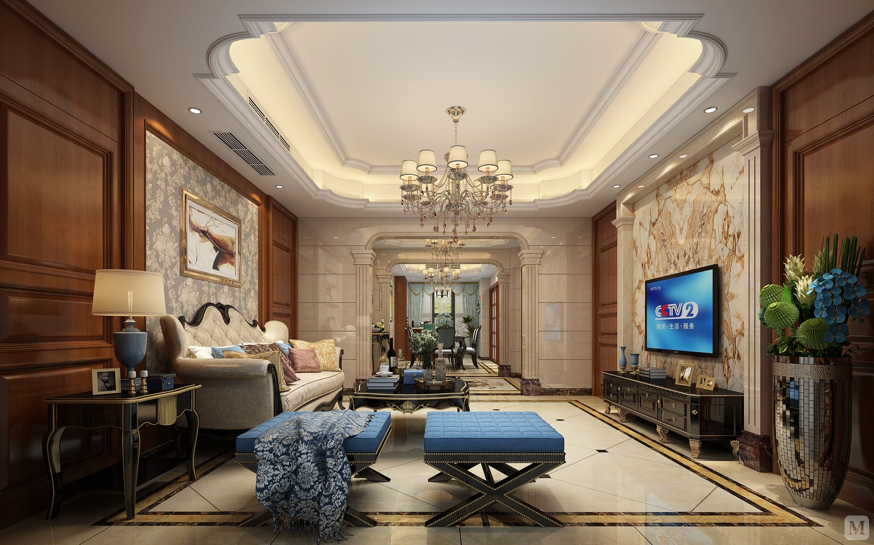 25.7万120㎡简欧三房装修嘉悦城120平欧式