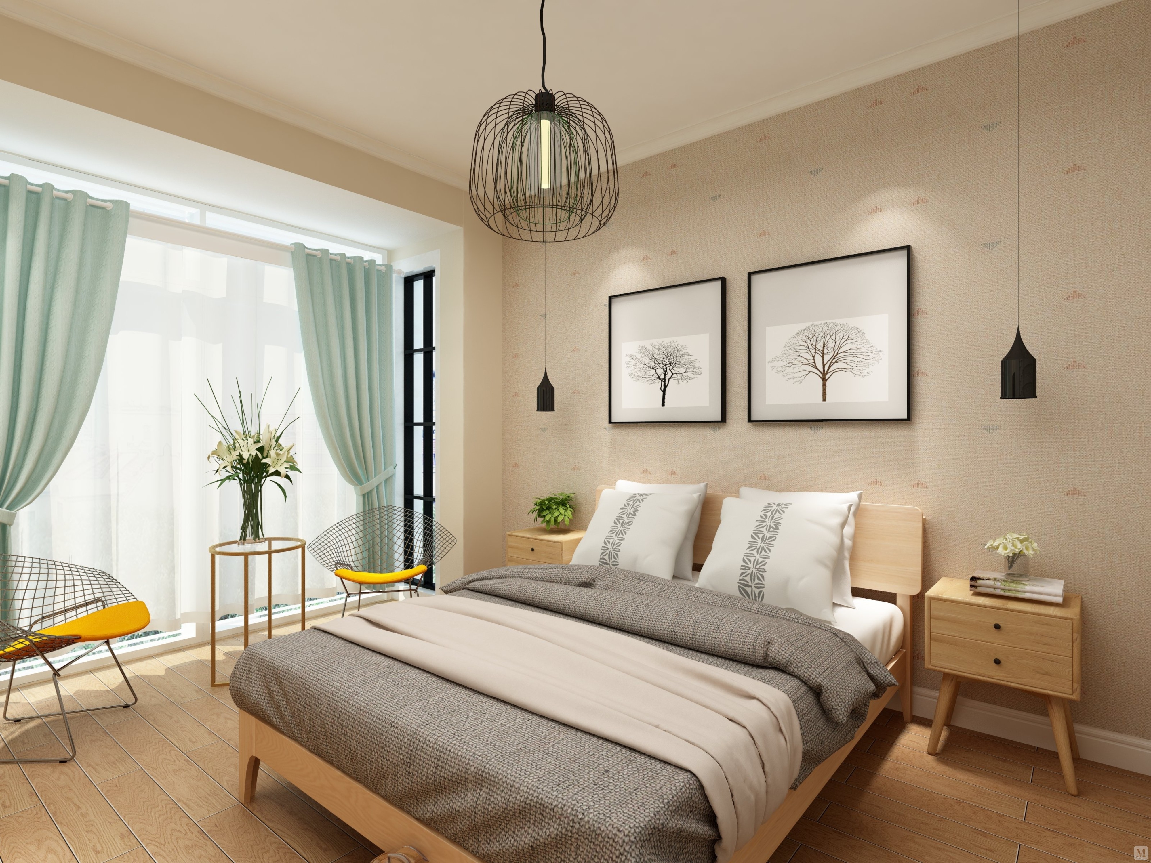 3万90㎡简欧二房装修慢生活 静享时光雕刻-红星美凯龙家装效果图