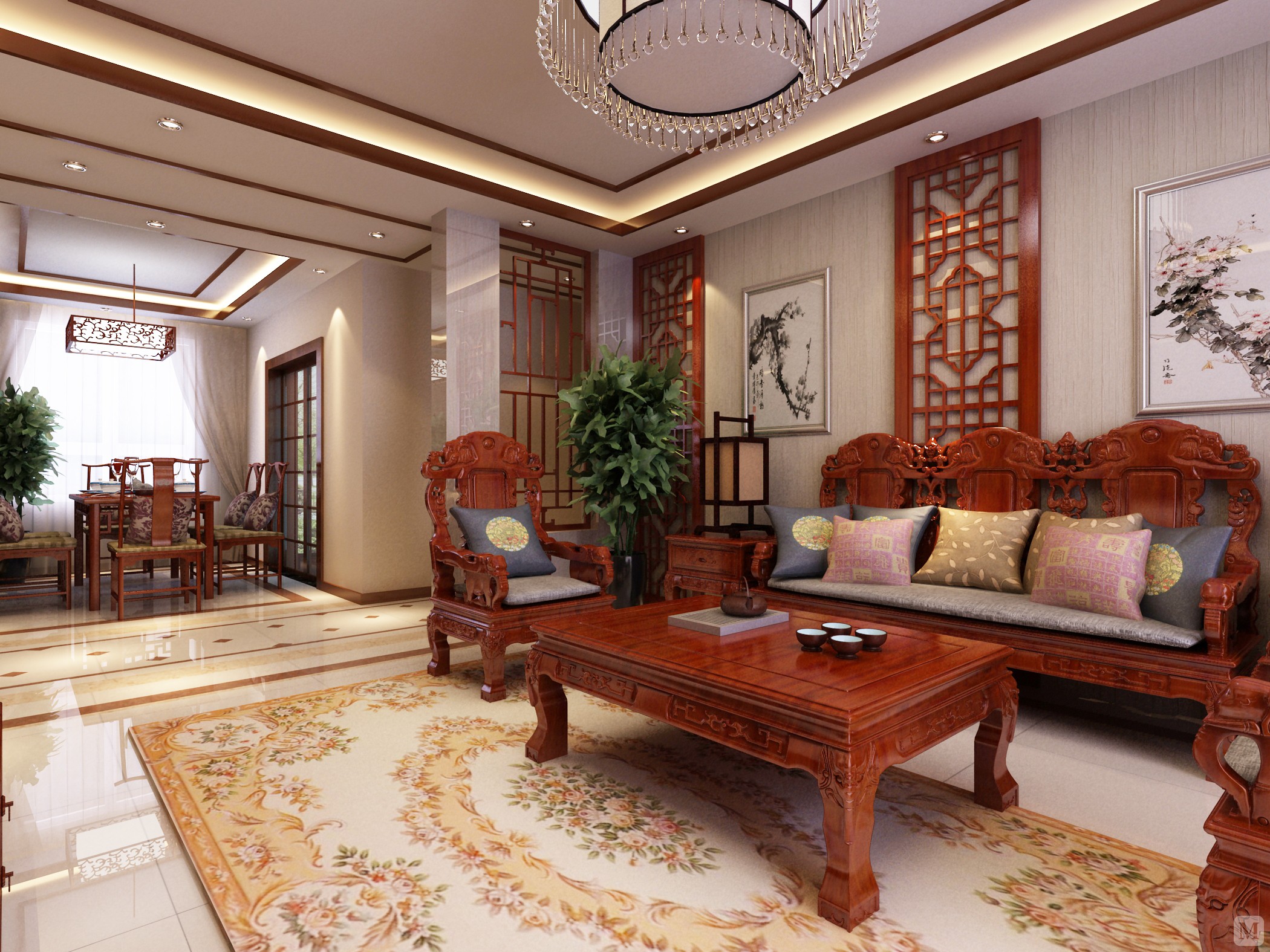 中式风格以宫廷建筑为代表的中国古典建筑的室内装饰设计艺术风格