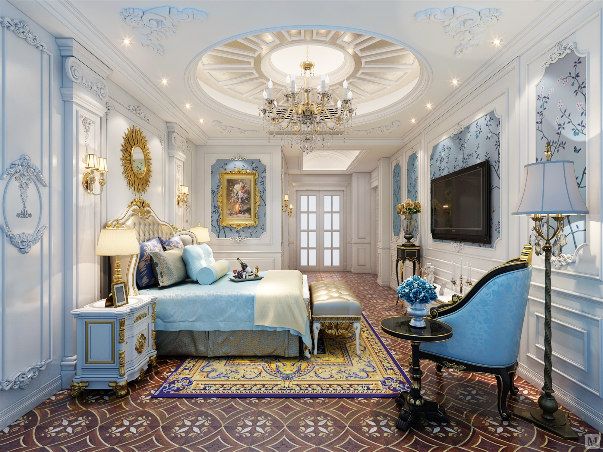 欧式风格,主要强调力度,变化和动感,强调建筑绘画与雕塑以及室内环境