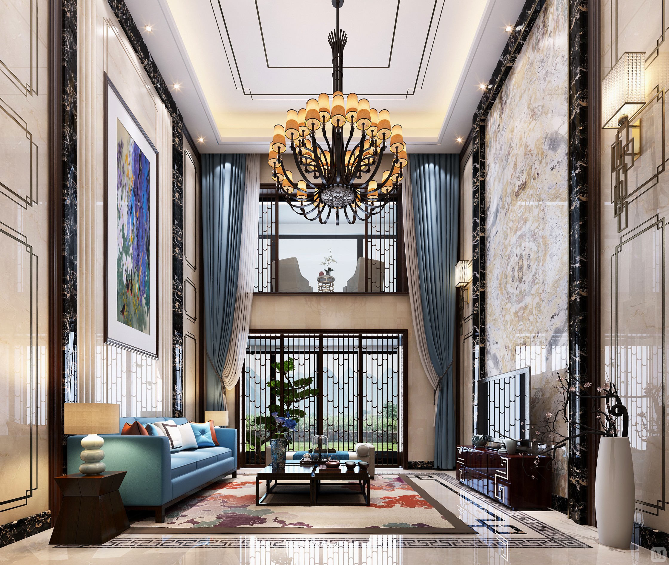 9万383㎡中式别墅装修秀屿区北高镇自建别墅