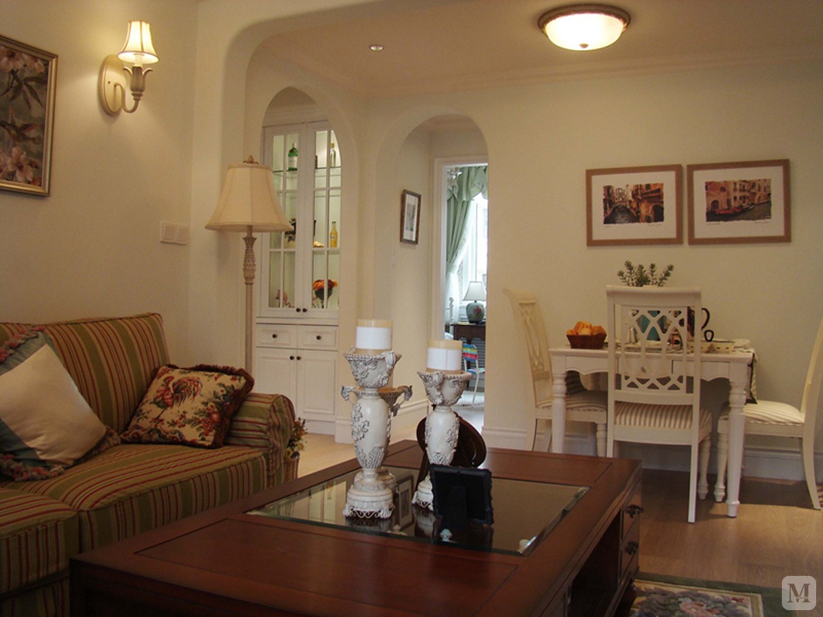 3万85㎡简欧二房装修光明北部湾 复古素雅欧式两居室