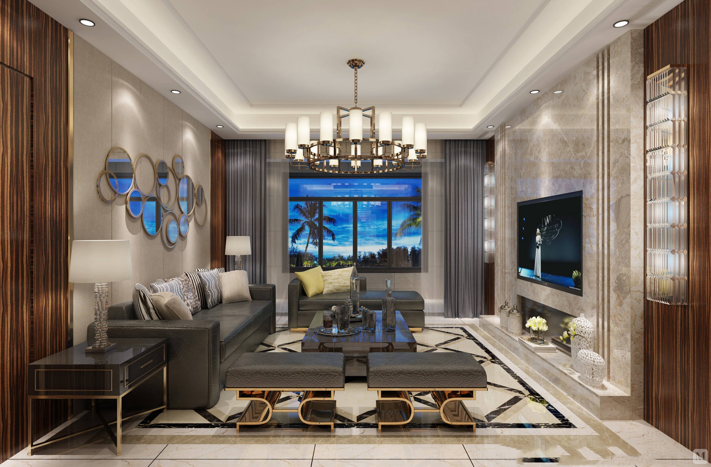 古典欧式风格的特征是强调线形流动的变化,将室内雕刻工艺集中在装饰