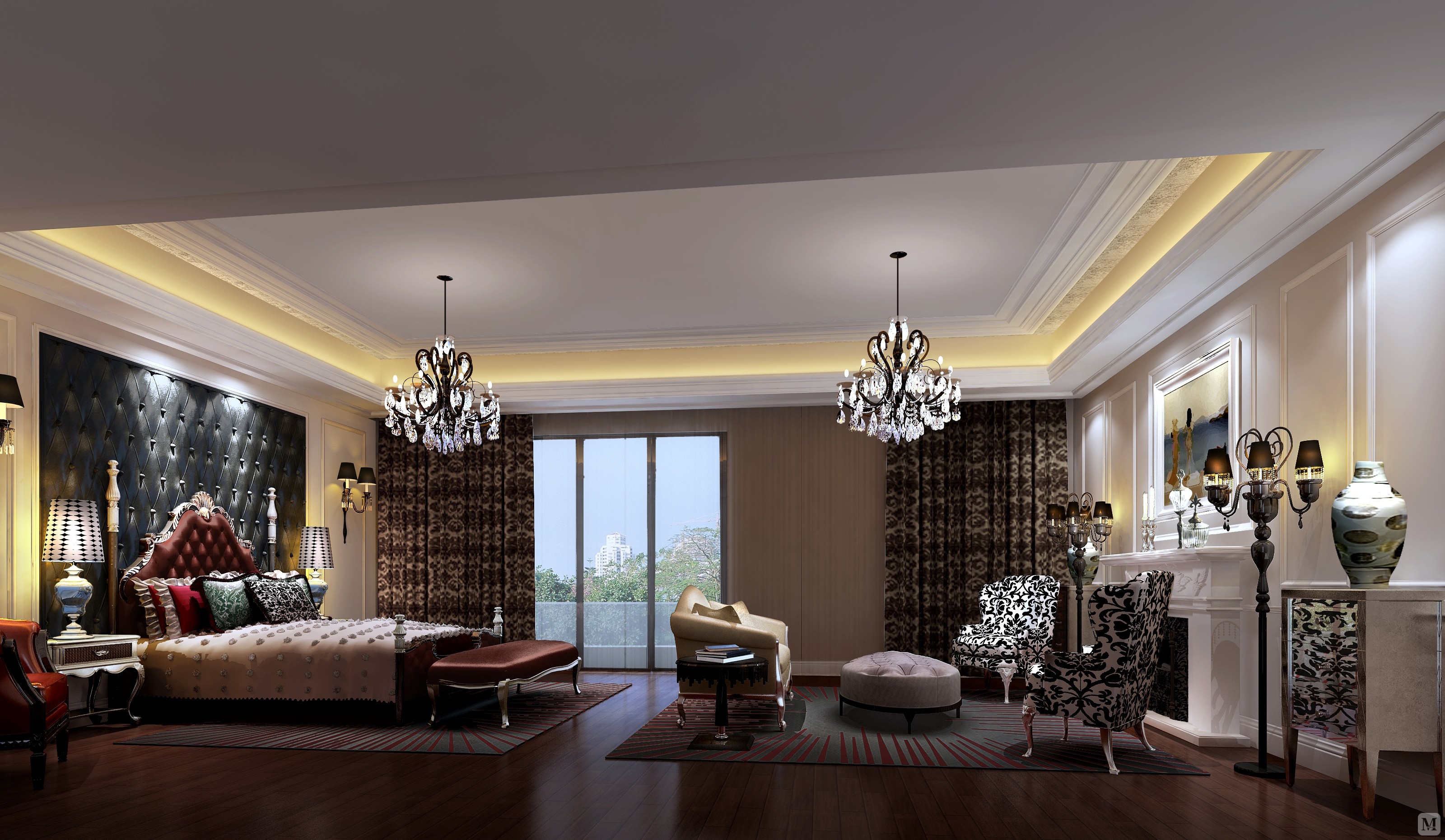 本案的设计风格为简约欧式,营造典雅,自然,高贵的气质,浪漫的情调是本