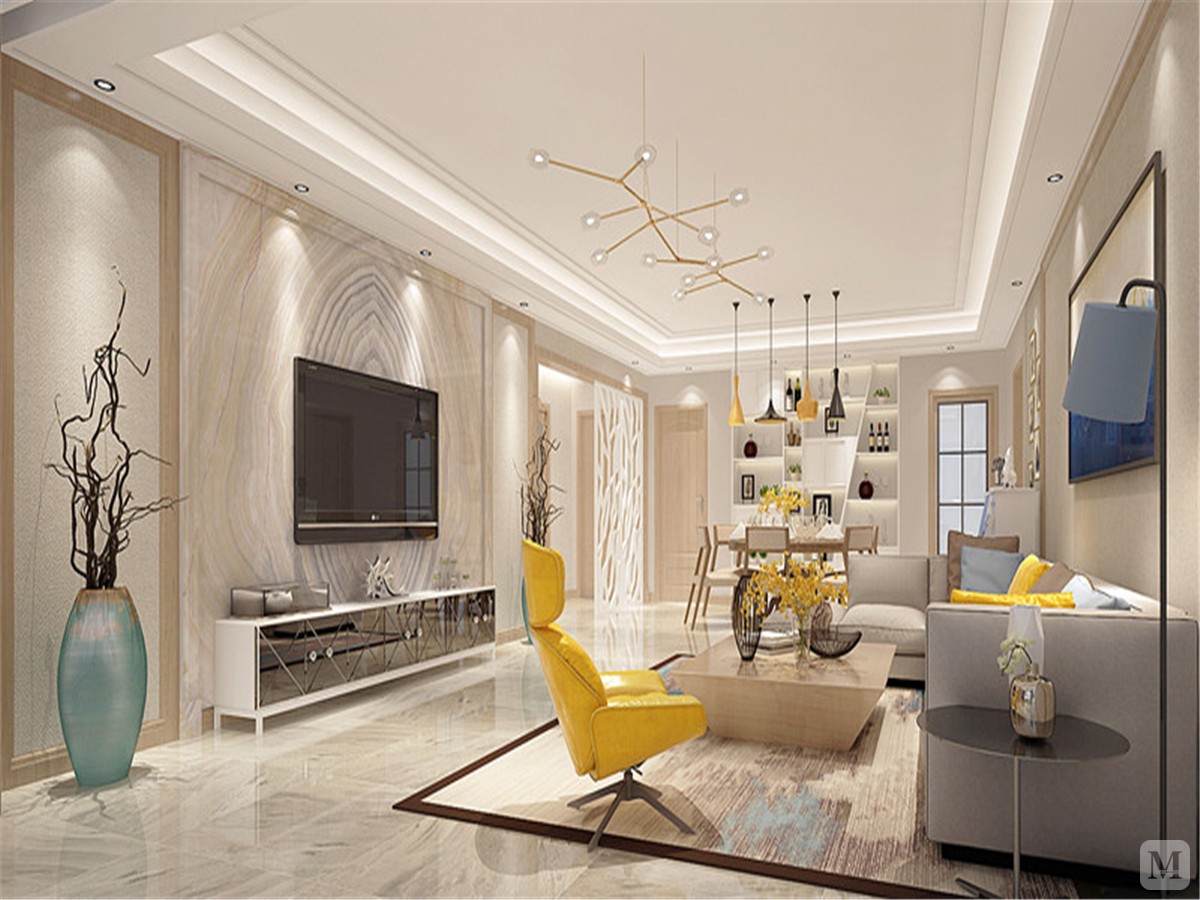 9万99㎡简约三房装修2坎市永丰豪庭简约风