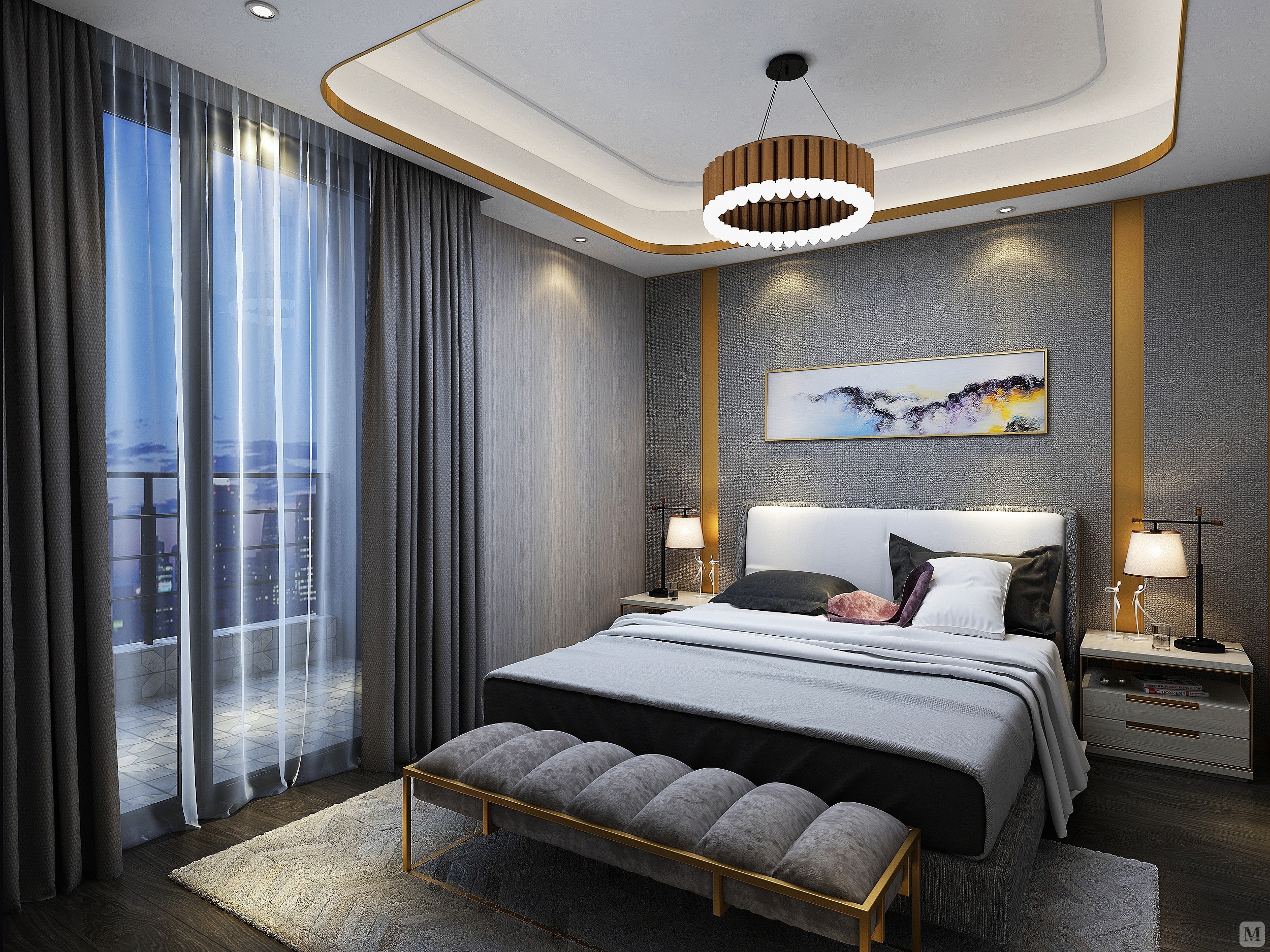 6万246㎡简约四房装修招商虹悦华府 现代港式