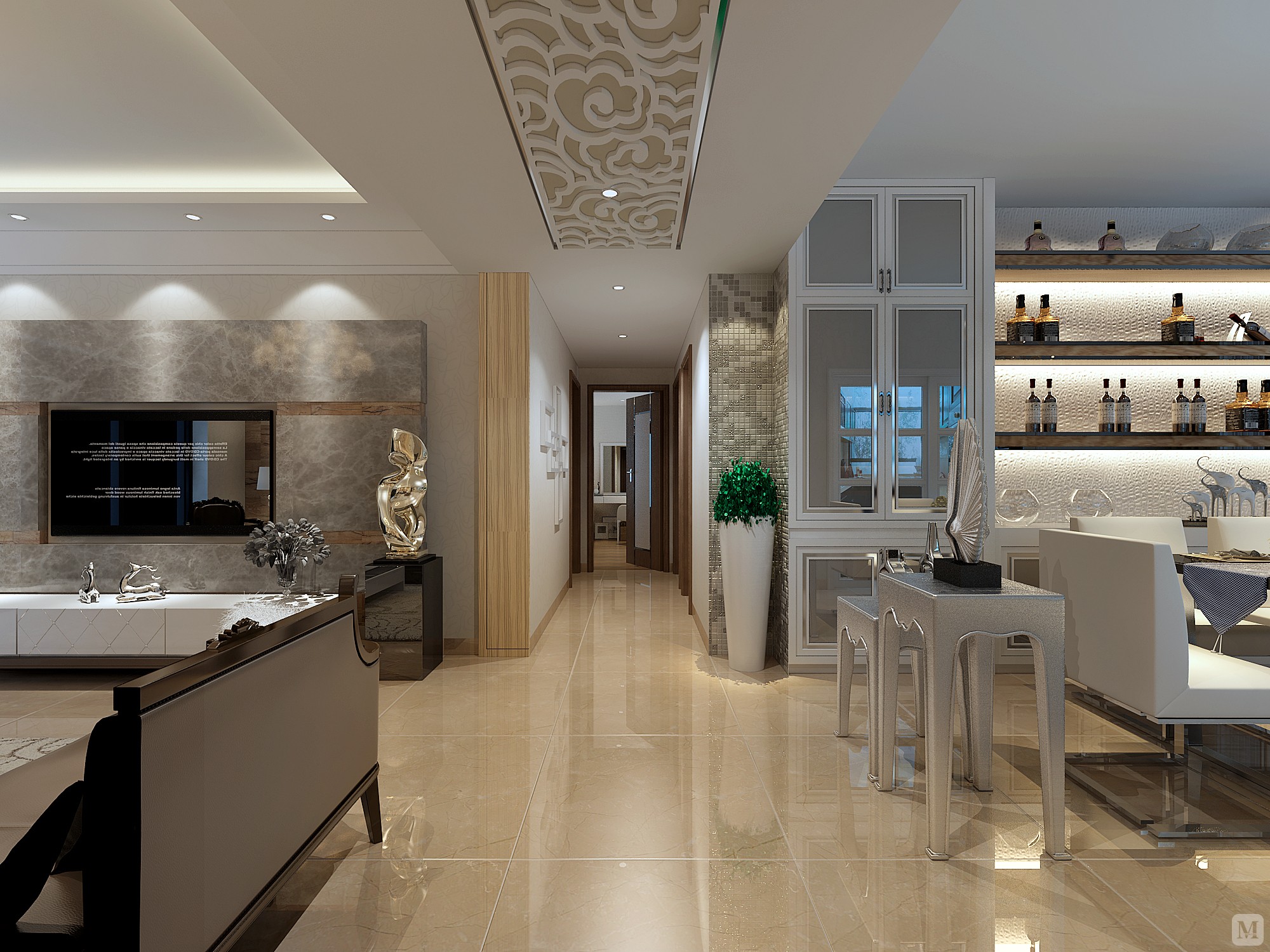 36.0万168㎡简欧四房装修国贸润园简欧风格赏析