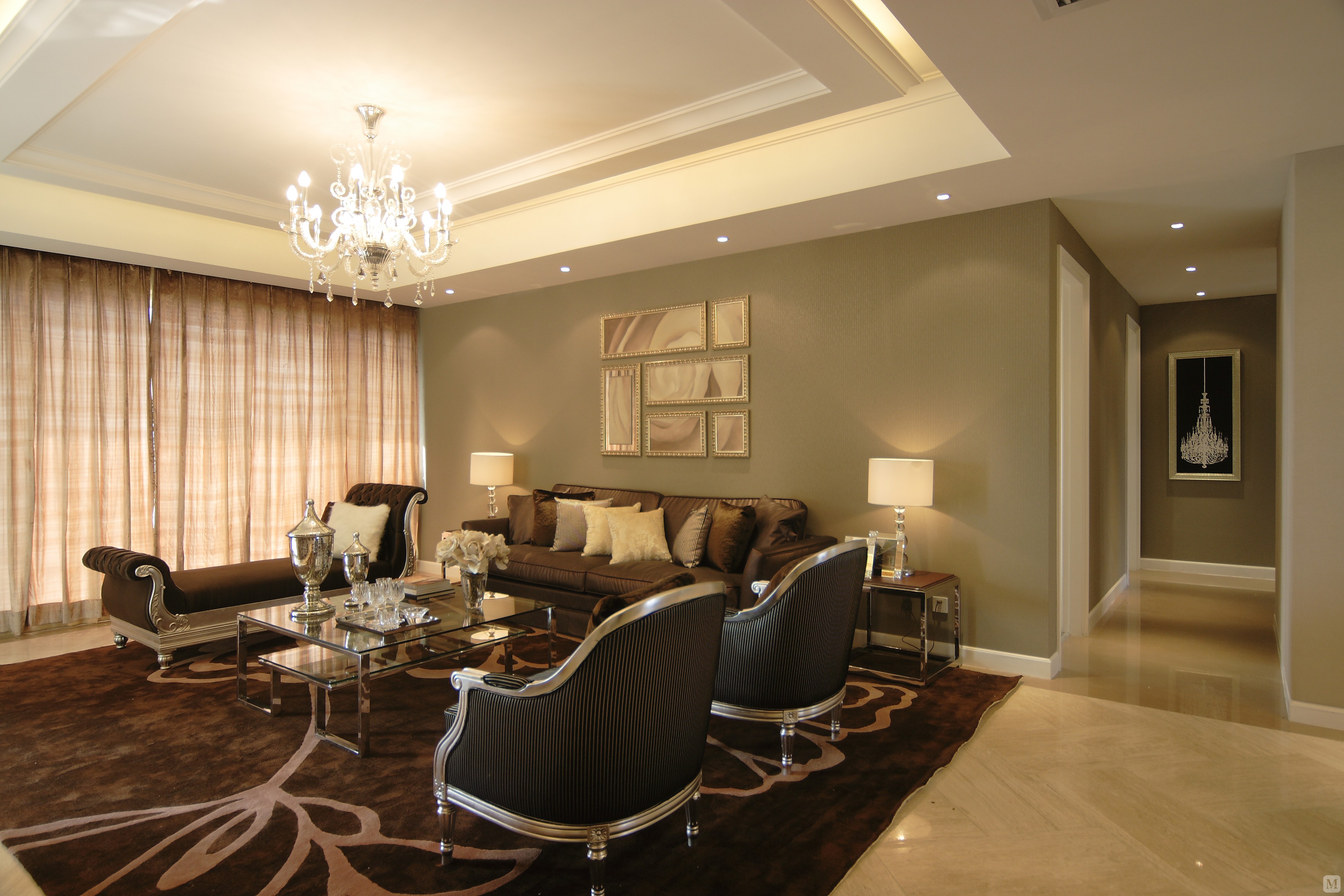 38.7万180㎡简欧四房装修未来海岸蓝月湾作品