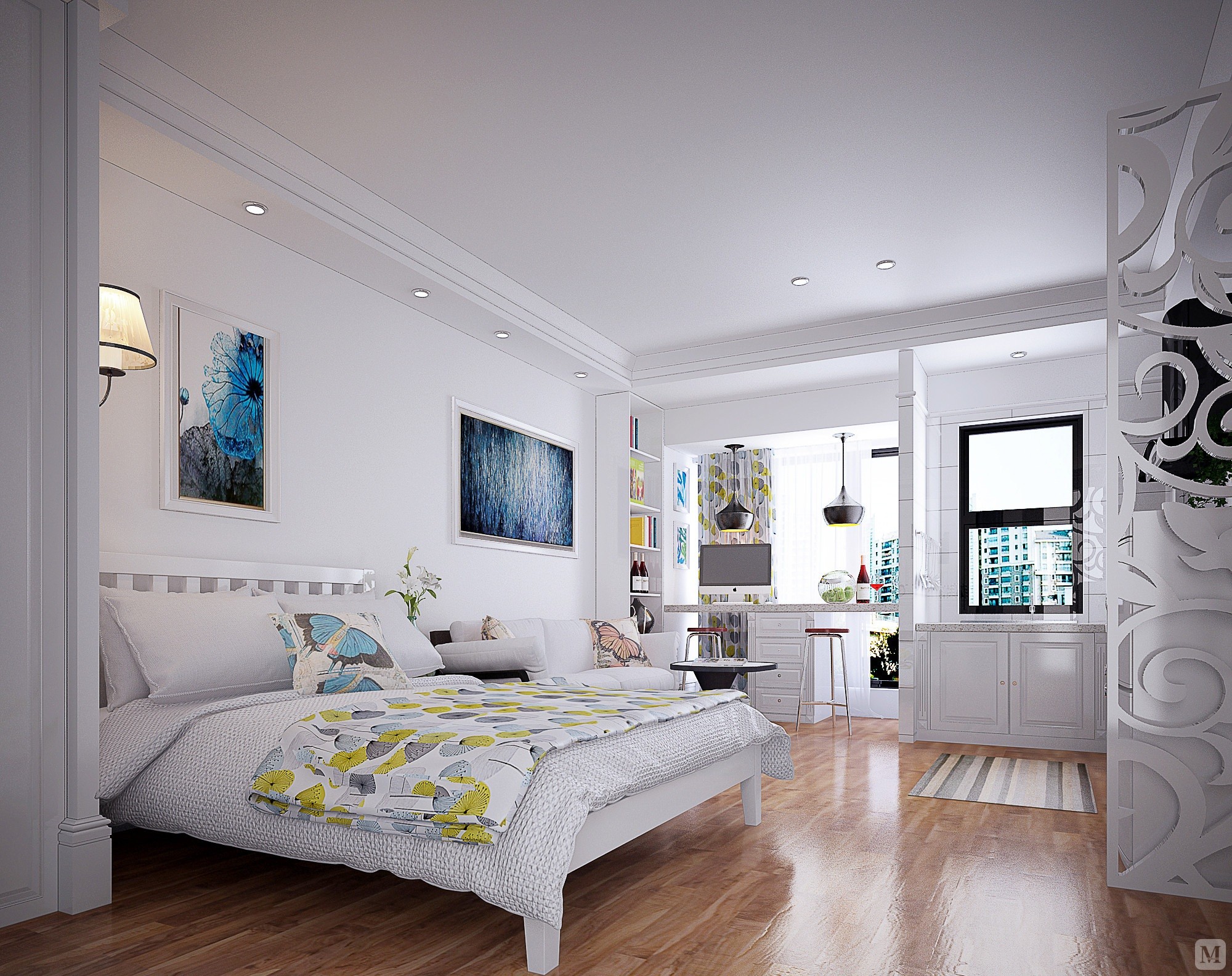 7万70㎡简约二房装修小户型打造高品质-红星美凯龙家装效果图