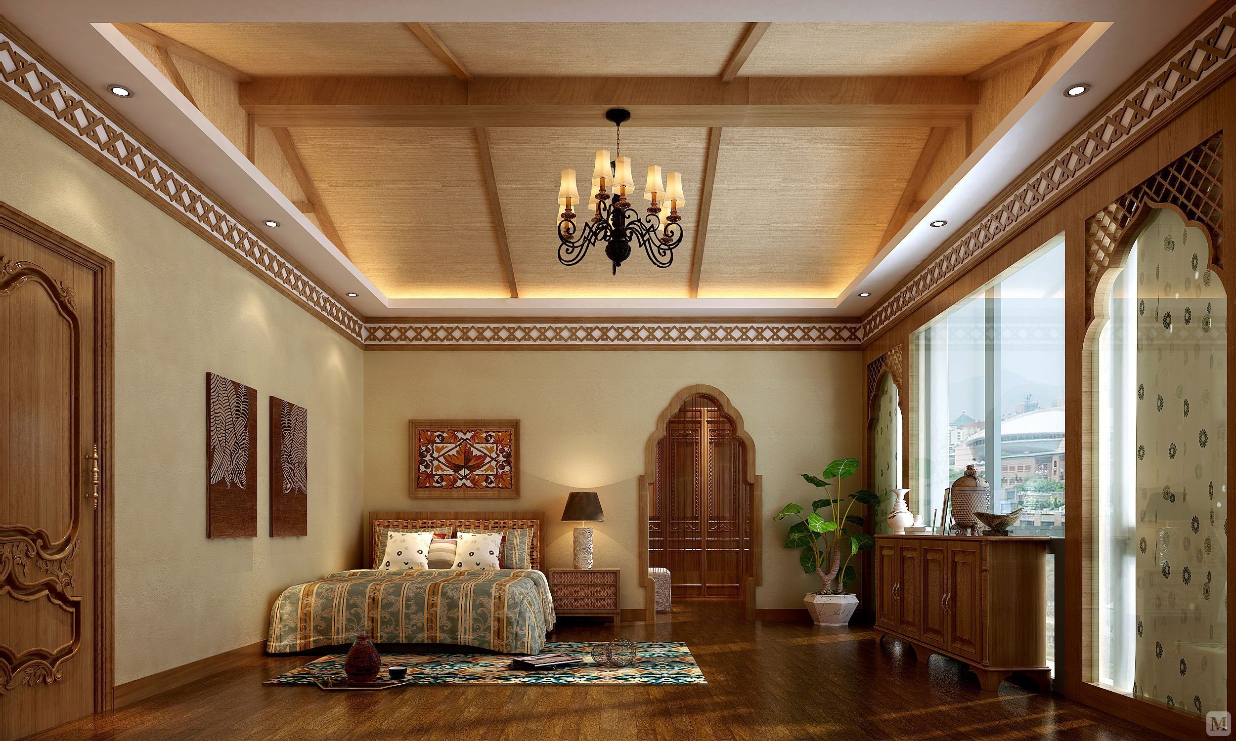 3万318㎡东南亚四房装修东南亚海滨风情风格