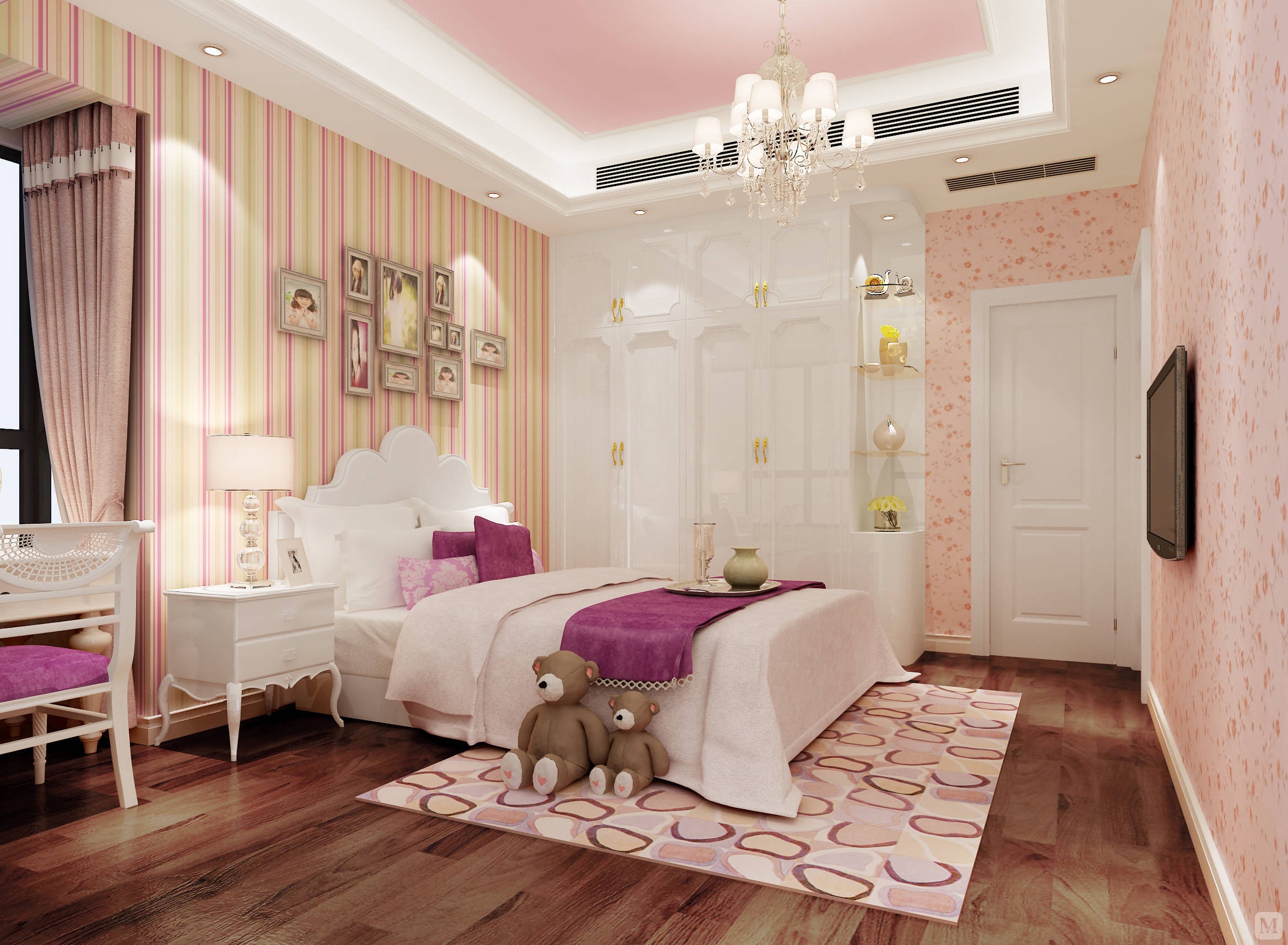 4万99㎡美式三房装修塞纳庄园简美风格