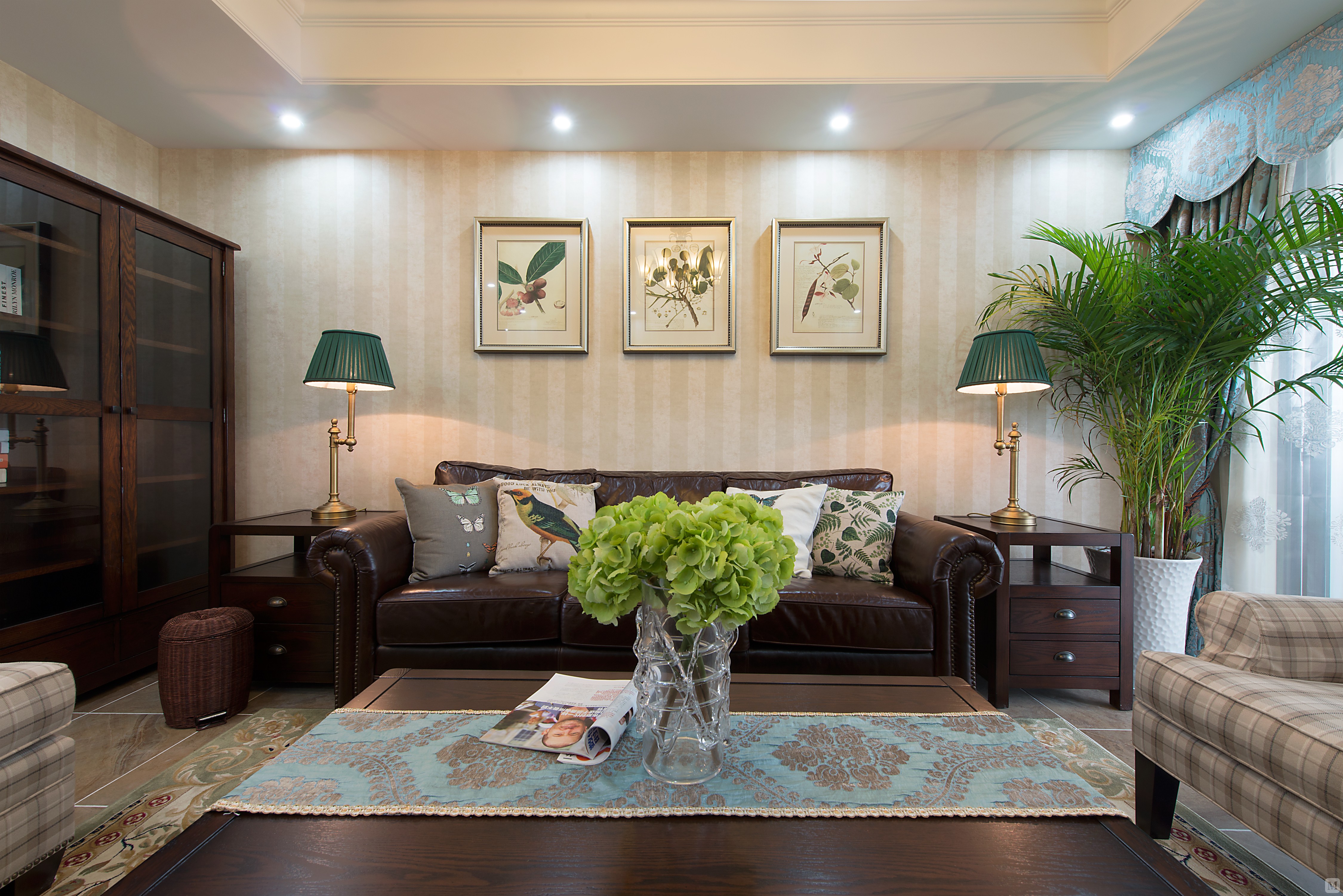 8万140㎡美式三房装修浦江颐城简约与美式碰撞