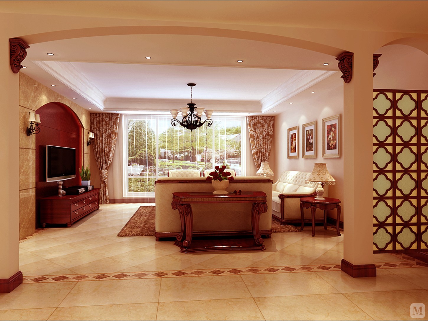 新古典客厅沙发装修效果图-红星美凯龙家装效果图