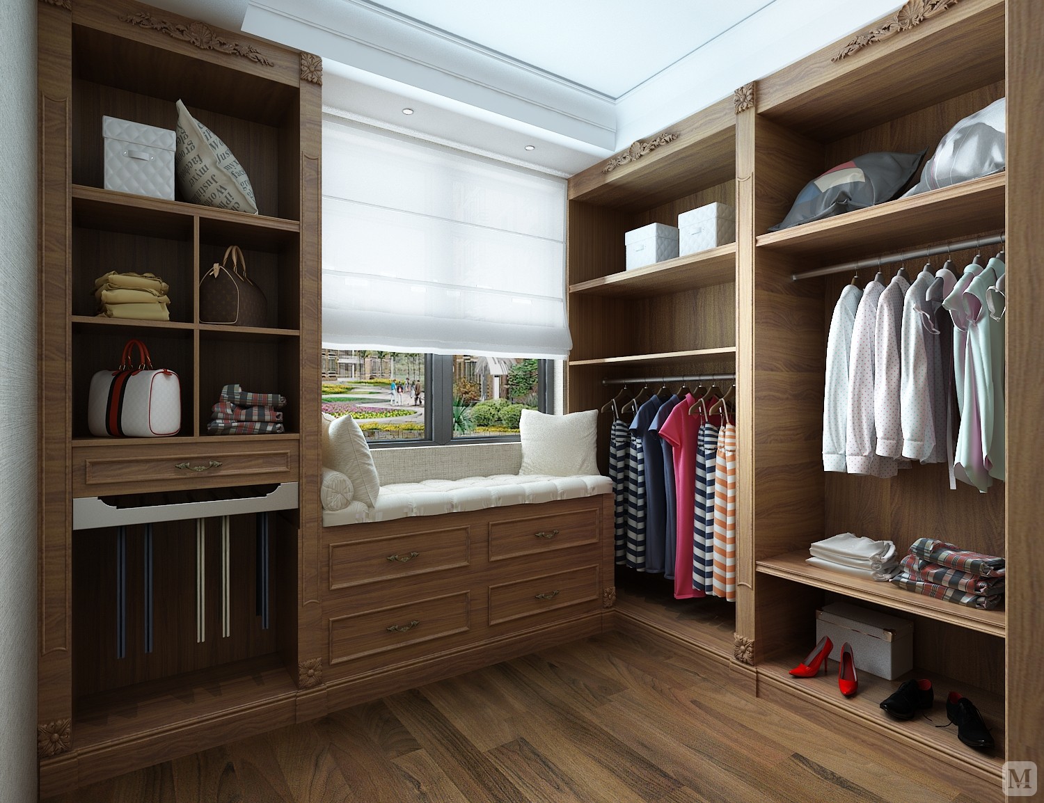 中式衣帽间灯具装修效果图