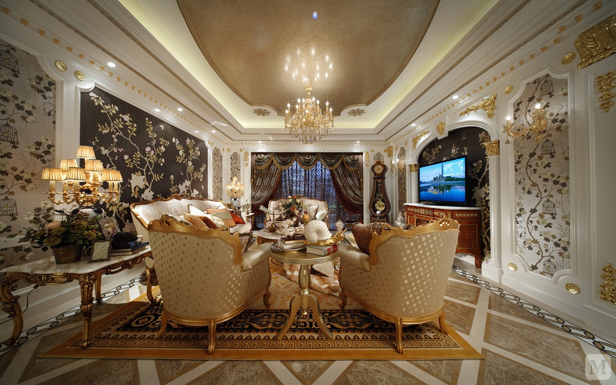 金色的茶几,编辑,装饰其中,使客厅增添了一点华丽,一点优雅,一点时尚.