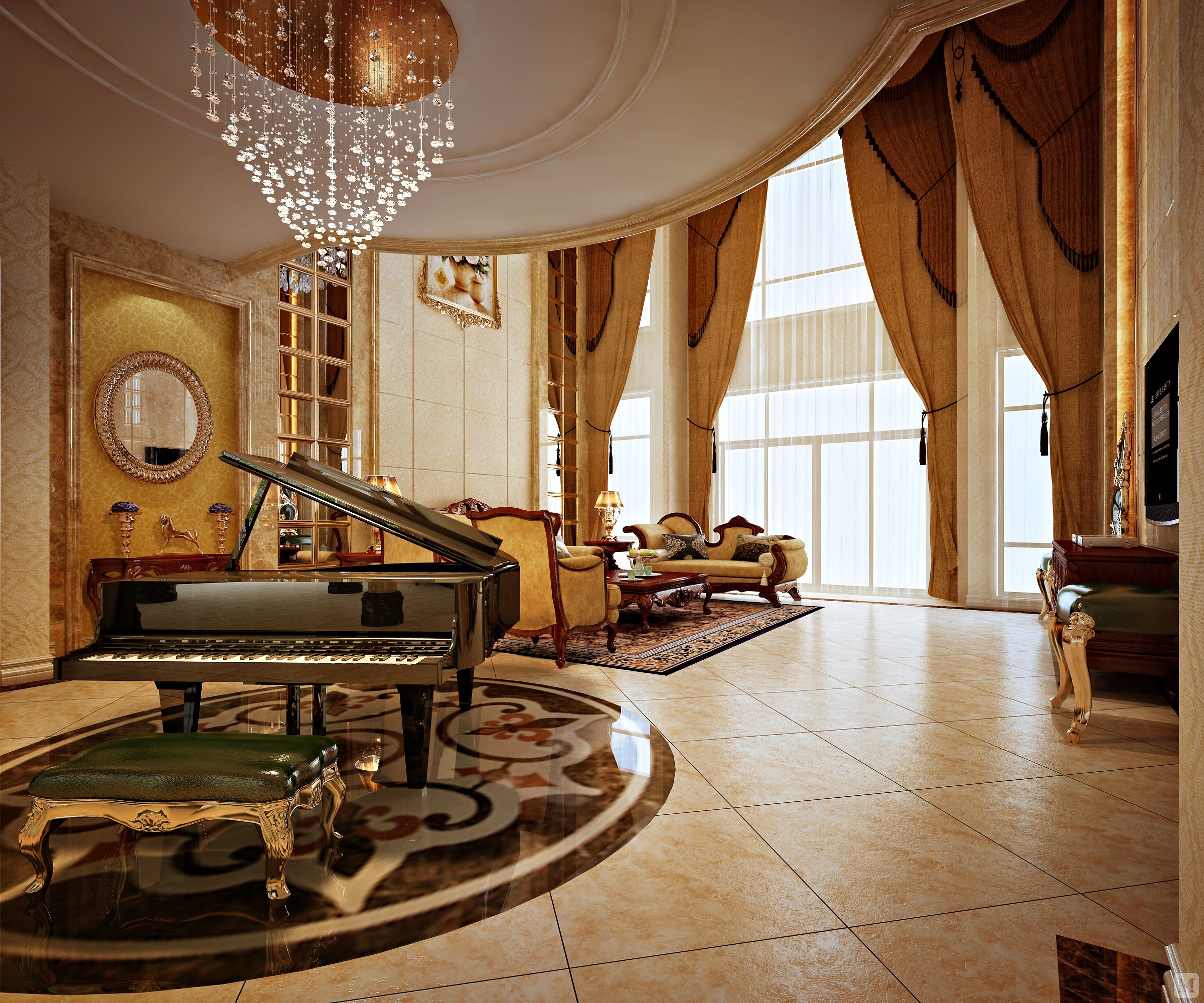 5万303㎡美式别墅装修半岛一号精装别墅