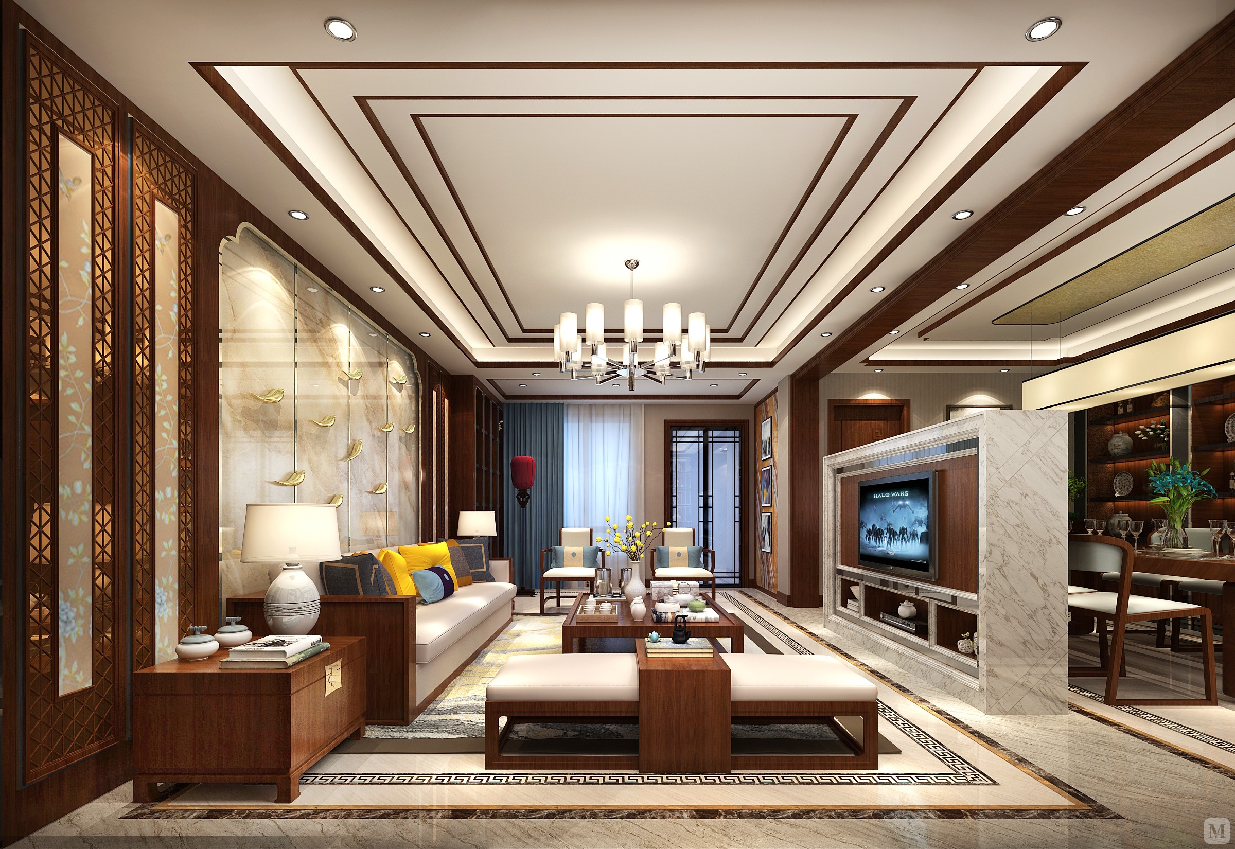 中国传统的室内设计融合了庄重与优雅双重气质,中式风格更多的利用了