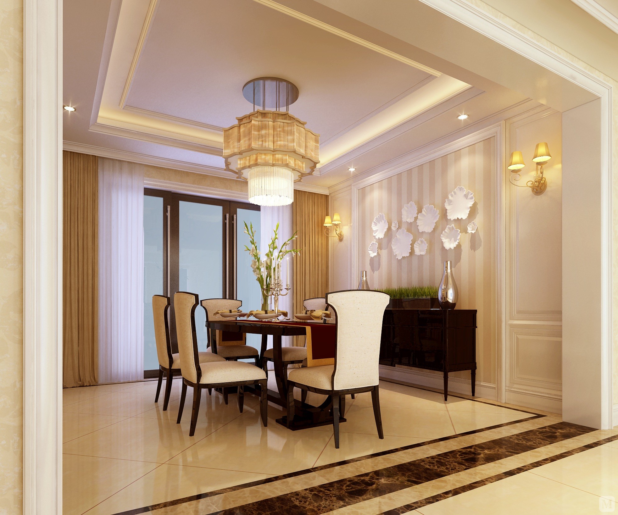 简约餐厅背景墙装修效果图