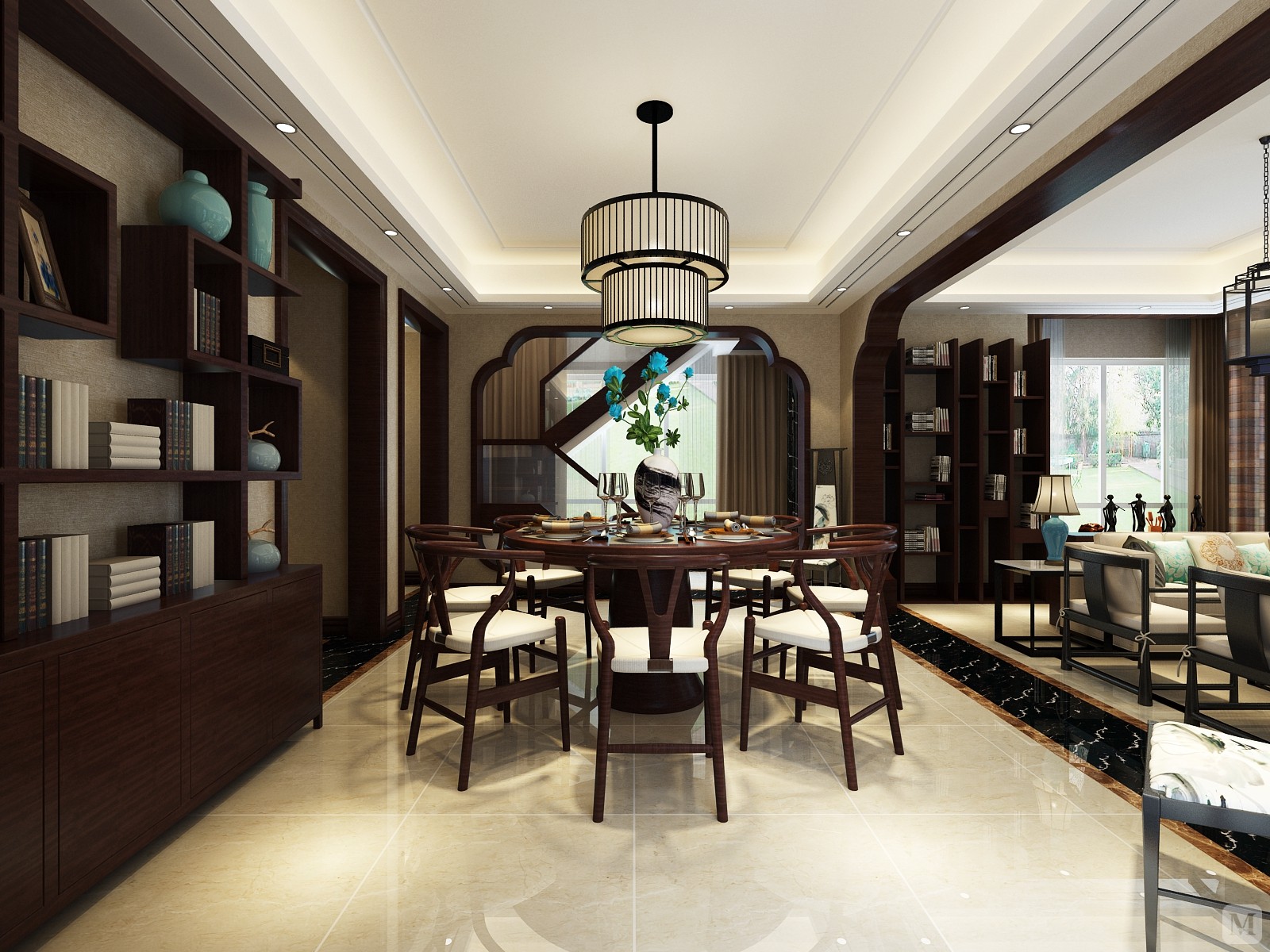 中式餐厅餐桌装修效果图