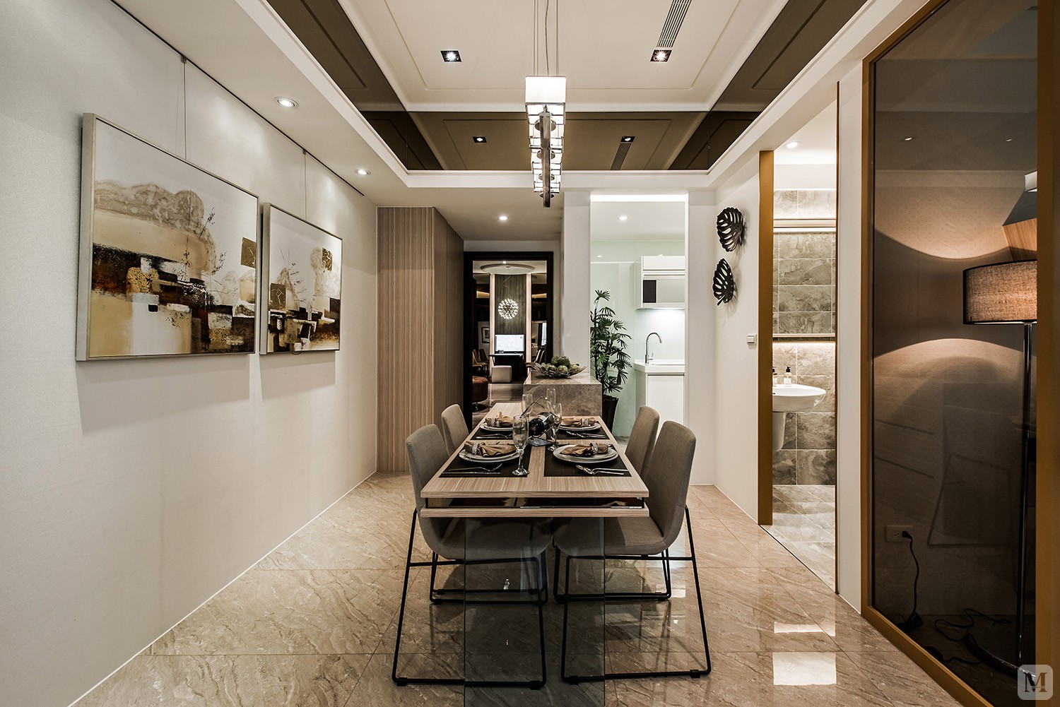 9万71㎡简约二房装修华天花园简约案例