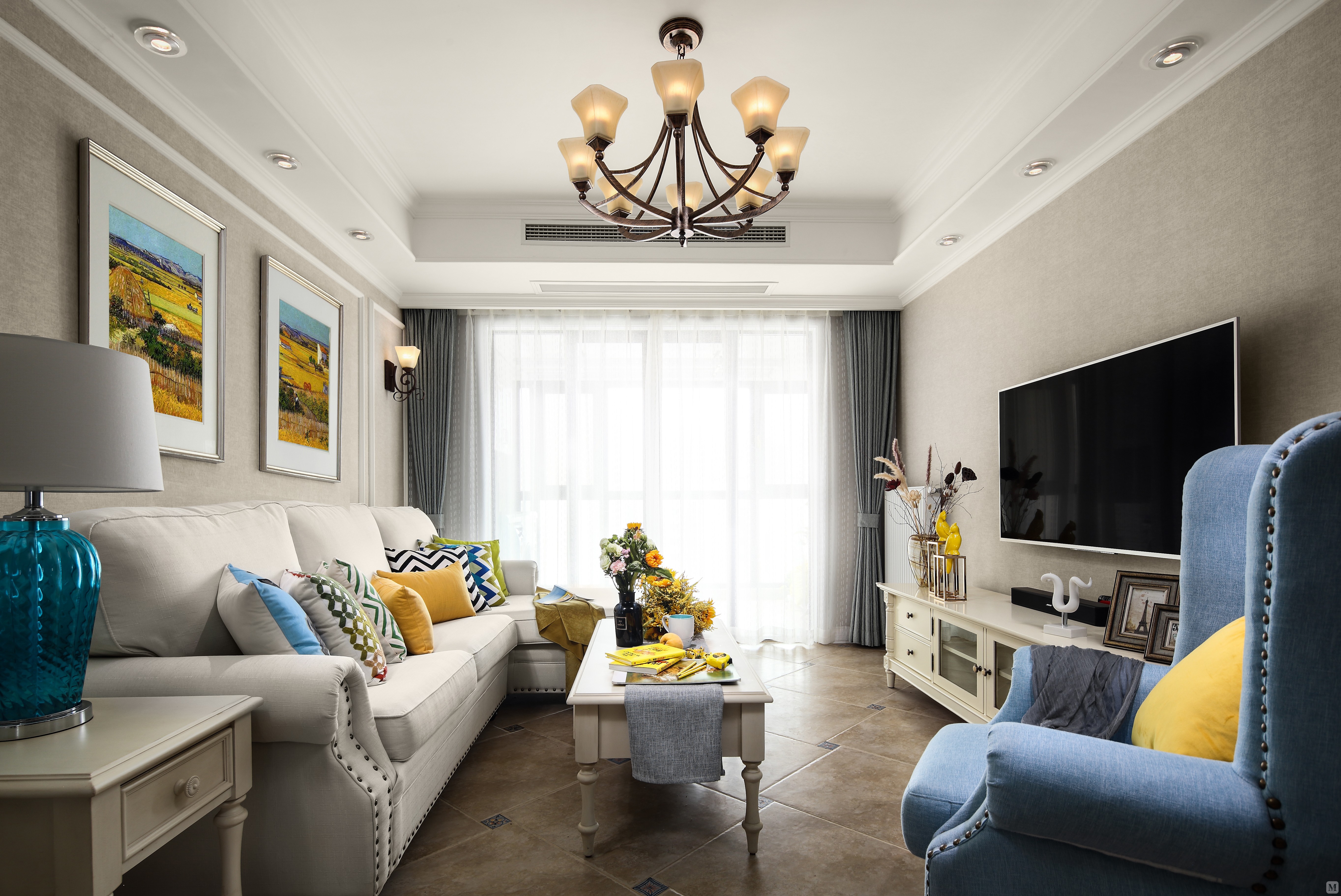 6万124㎡简欧三房装修阿尔勒的收获季节-红星美凯龙家装效果图