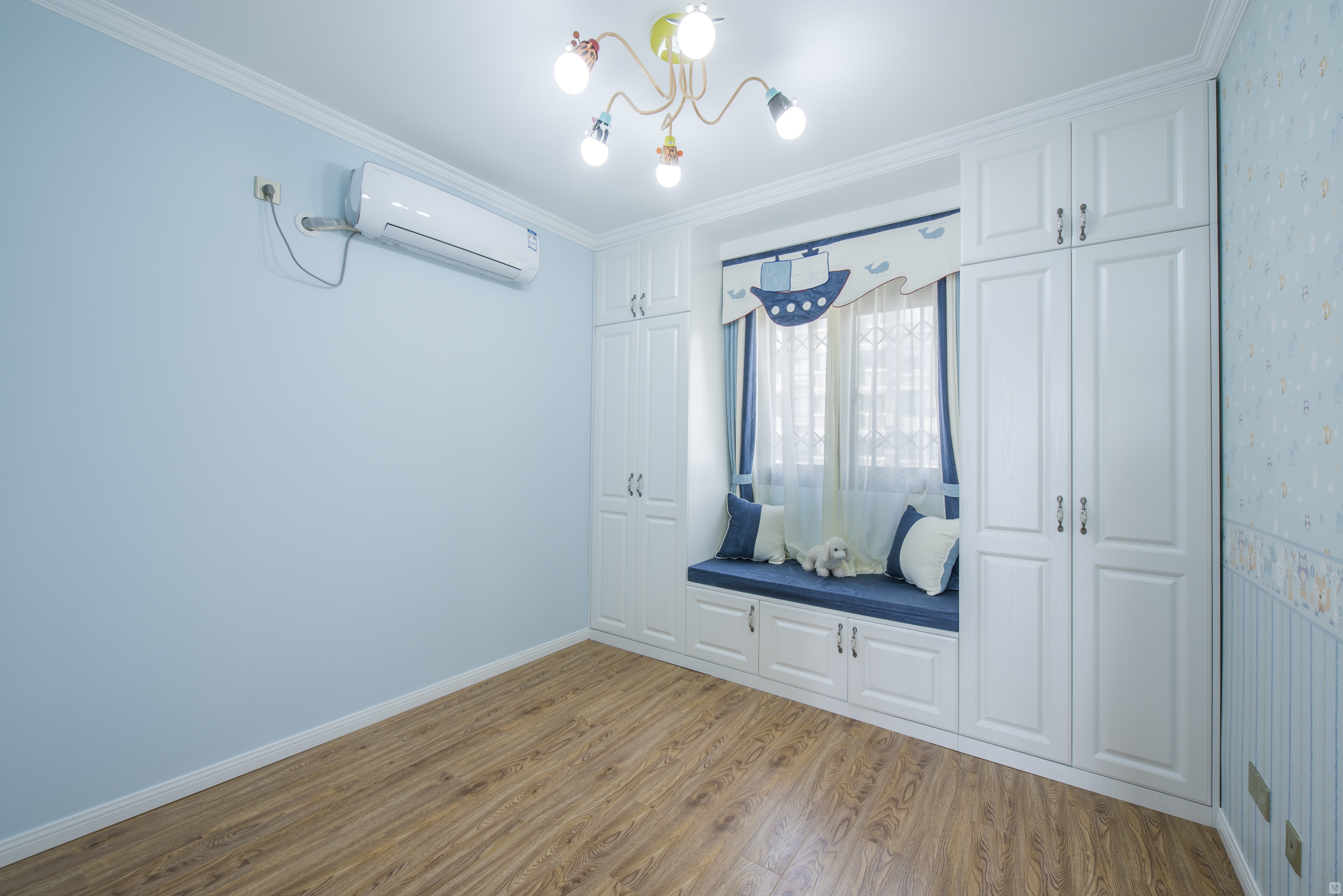 美式儿童房窗帘装修效果图