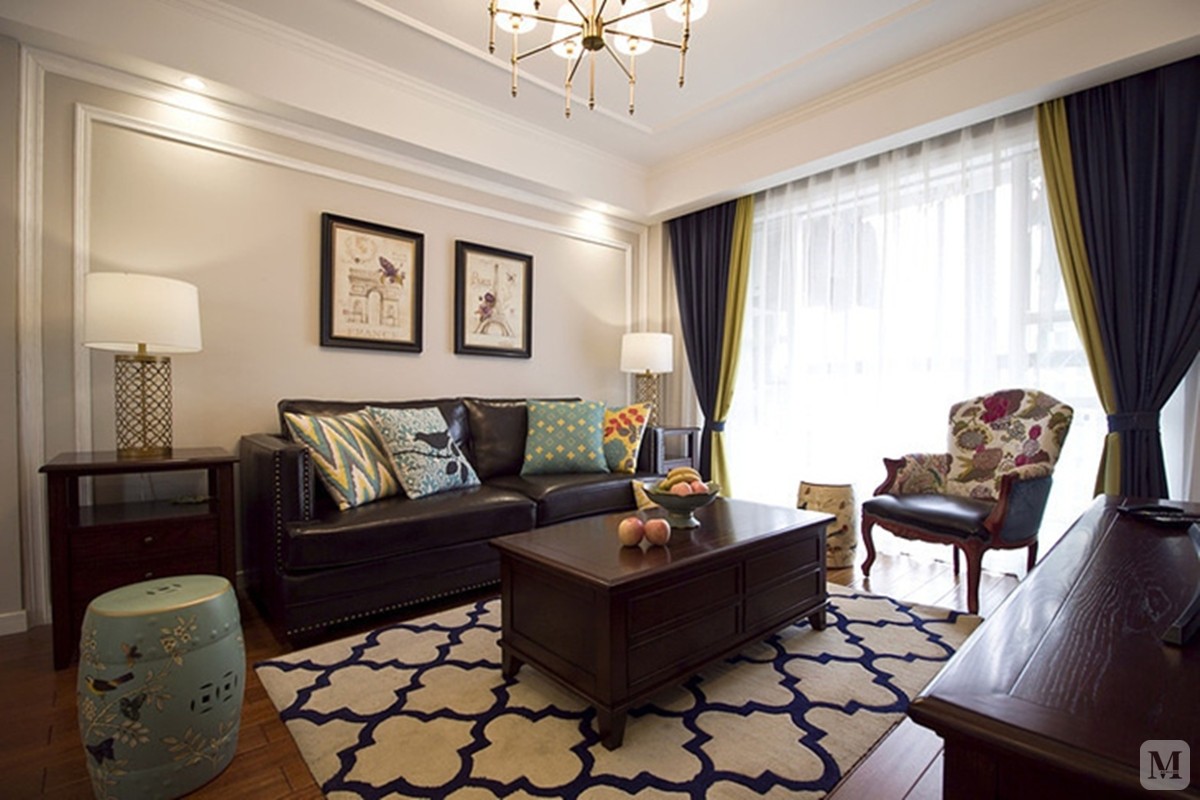 5万104㎡美式四房装修复古美式-红星美凯龙家装效果图