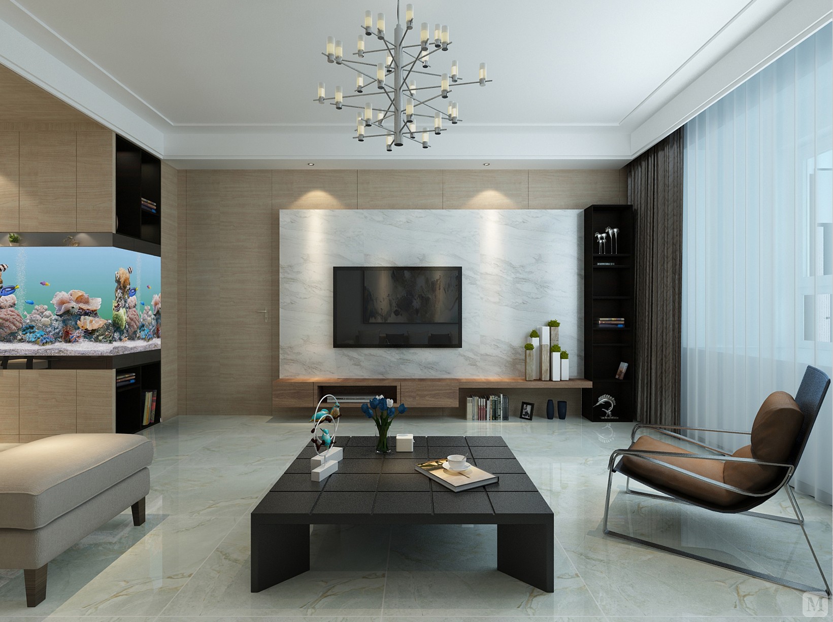 简约客厅背景墙装修效果图