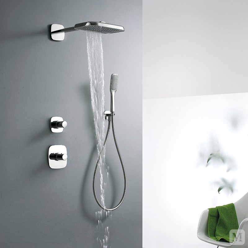 丰华 温控墙式淋浴龙头 富氧雨淋飞瀑层流花洒