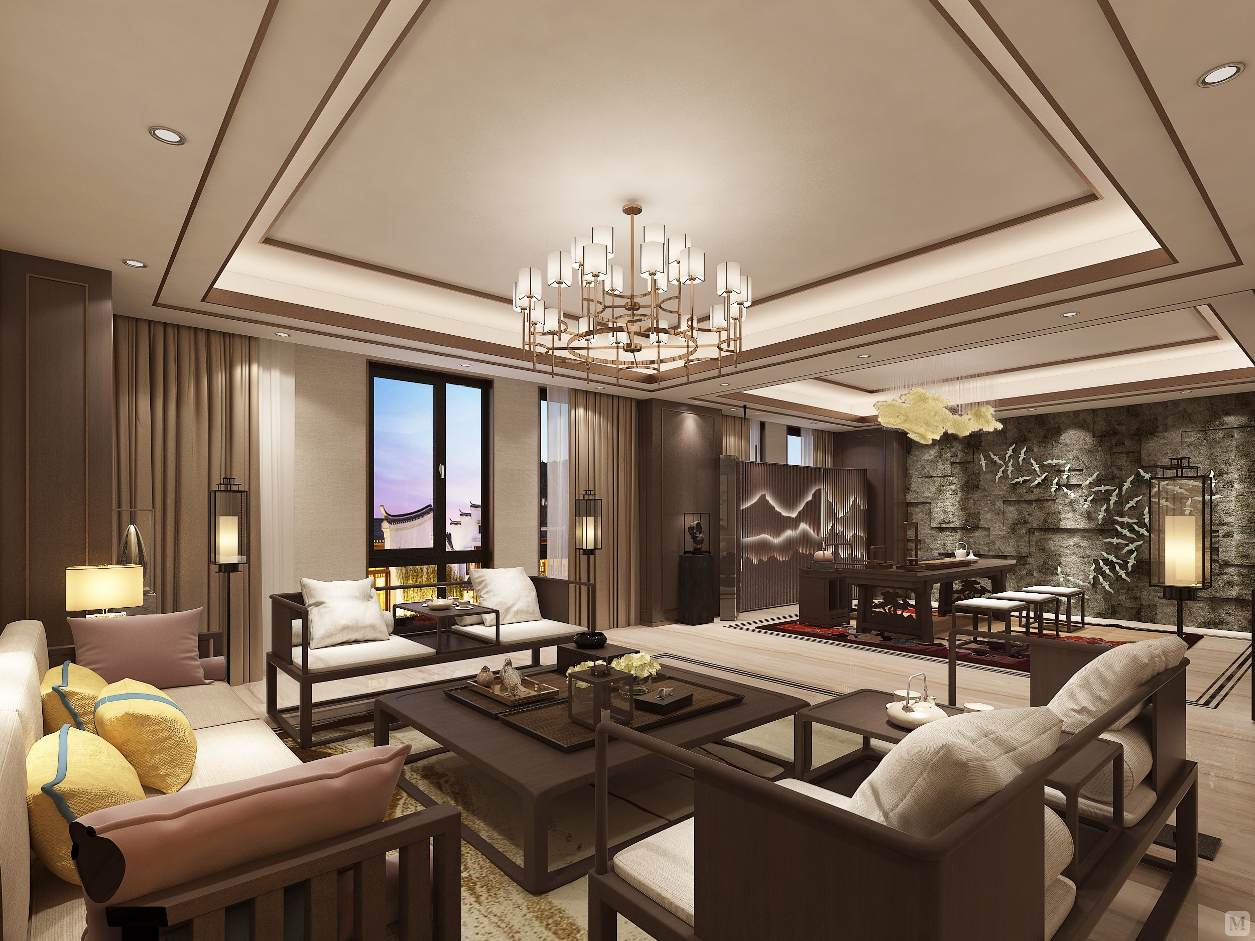 2万350㎡中式别墅装修新中式高端会所