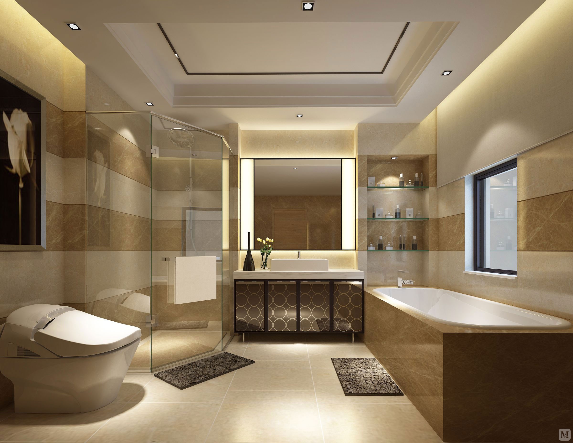 简约卫生间灯具装修效果图