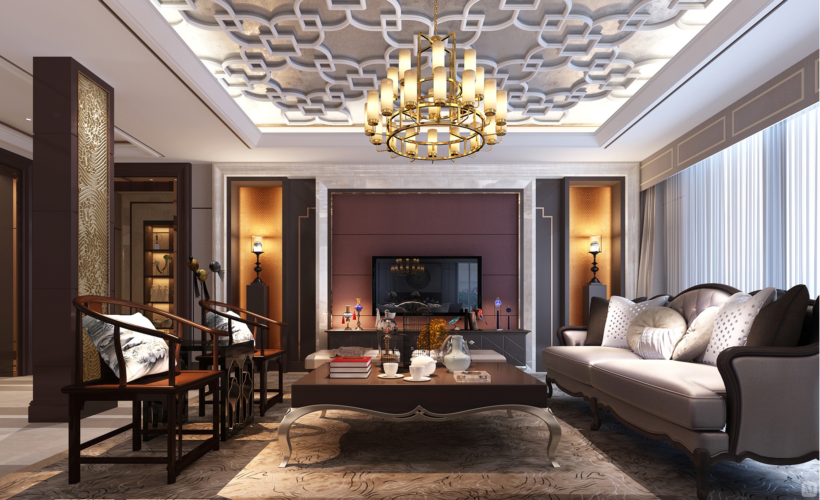 4万700㎡中式别墅装修牡丹江 白桦原墅