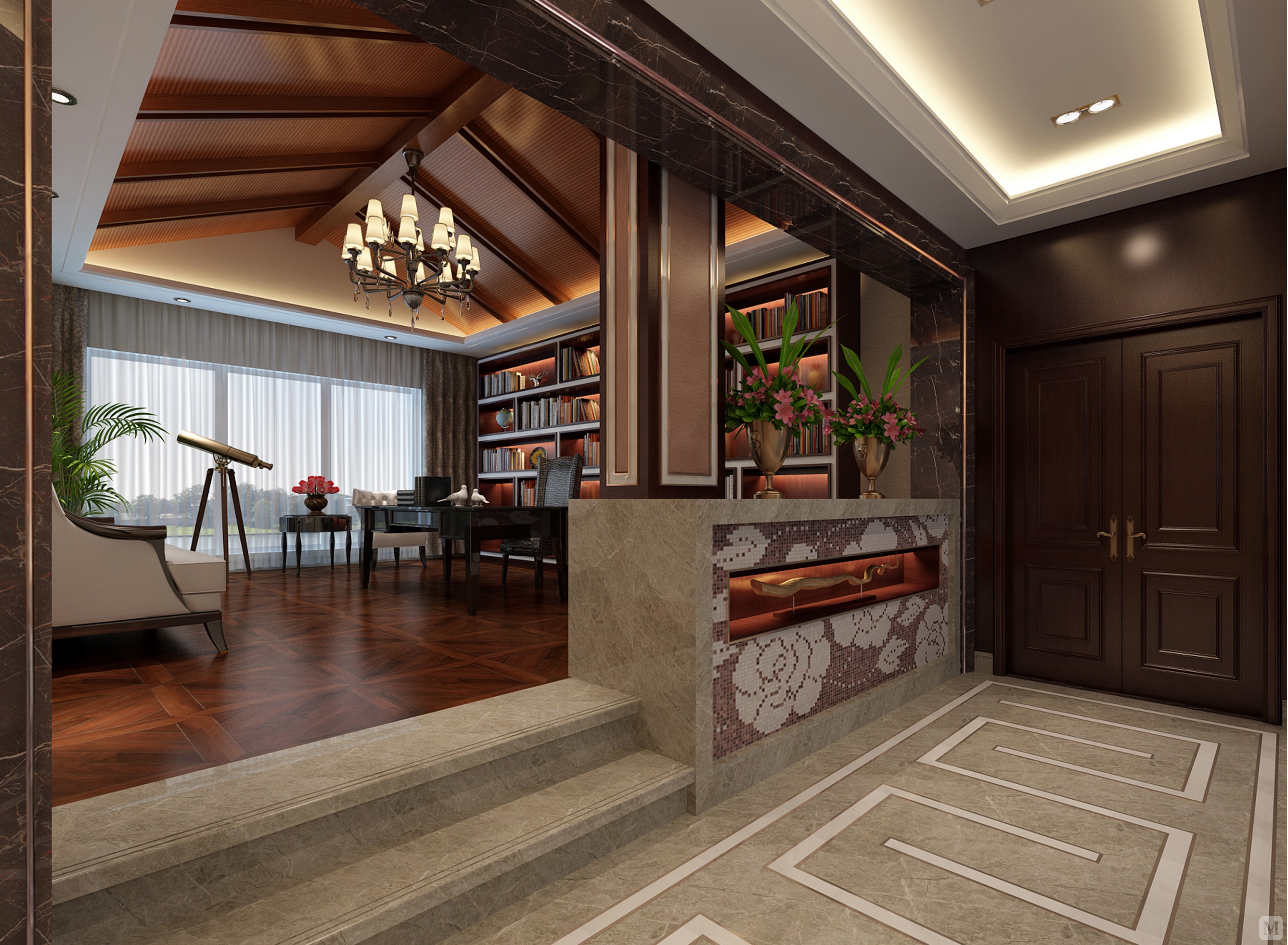 4万700㎡中式别墅装修牡丹江 白桦原墅