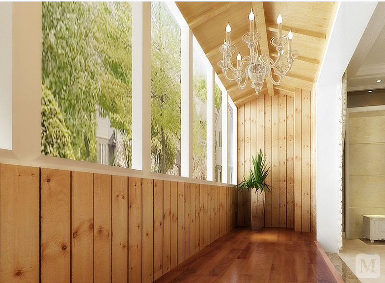 阳台生态木吊顶装修效果图欣赏 让你生活在自然的包围之中