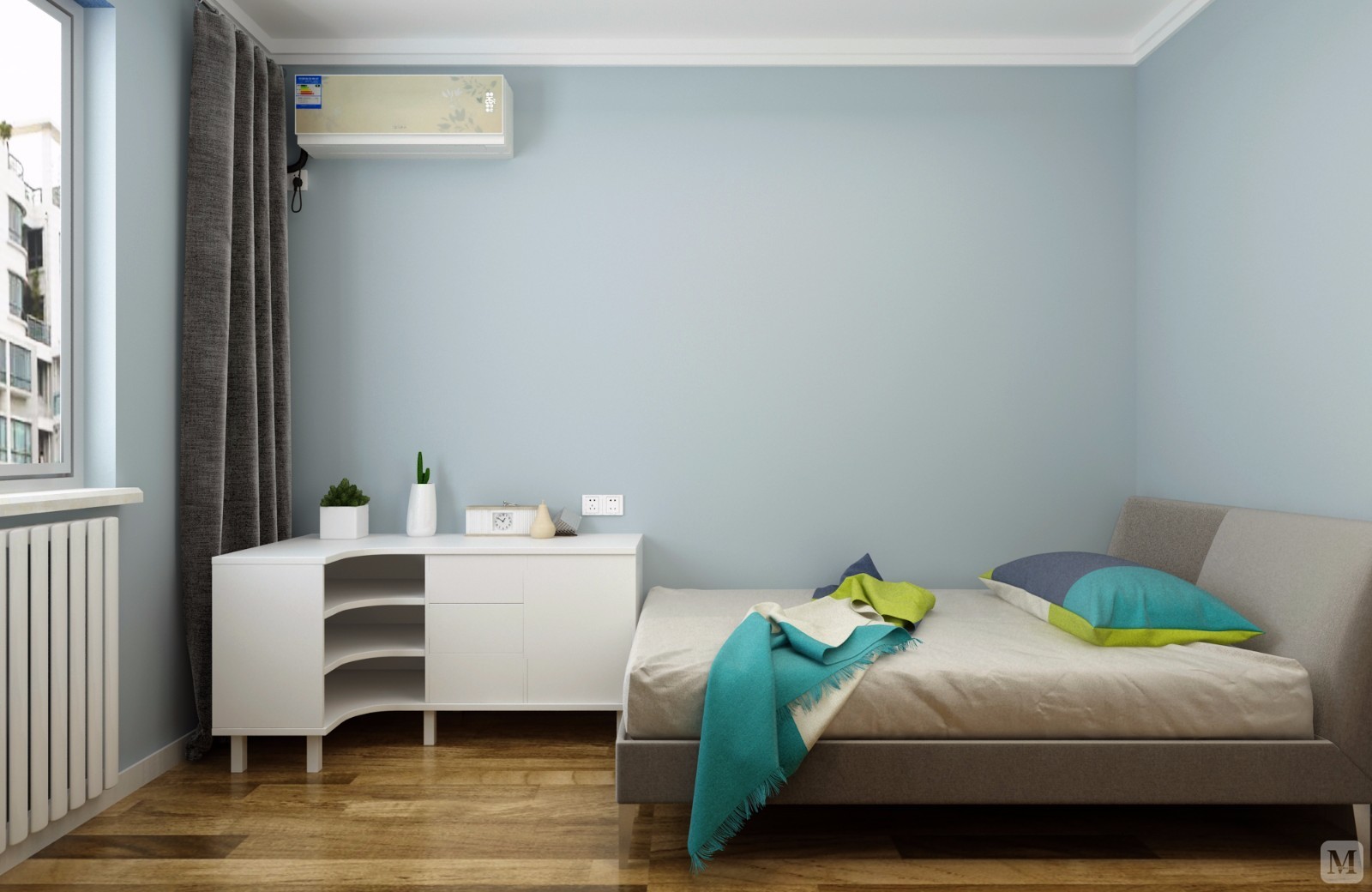 8万109㎡简约三房装修现代简约风简净其华