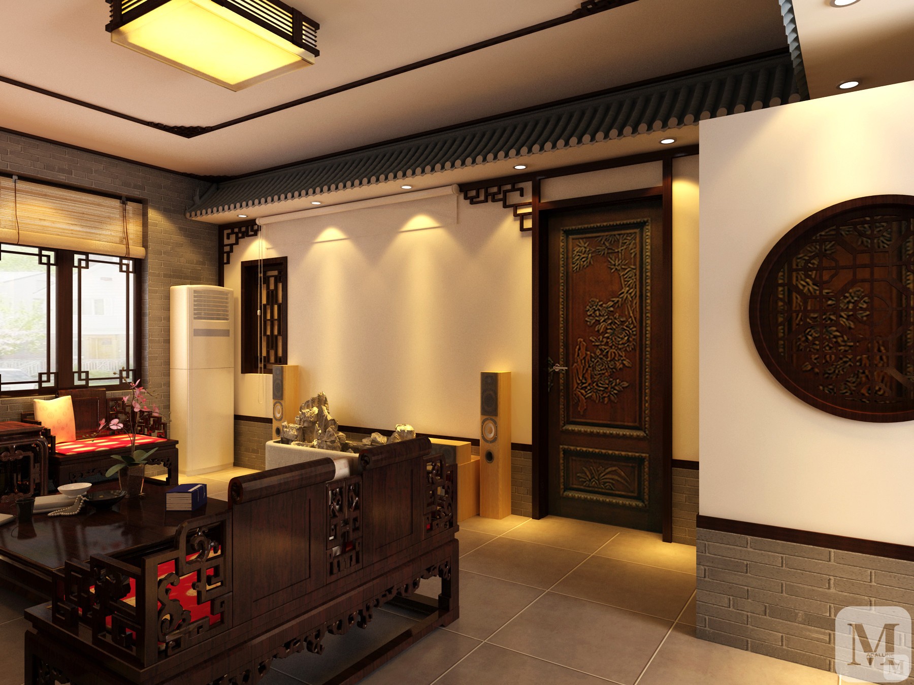 6万95㎡中式二房装修复古风格装修案例欣赏