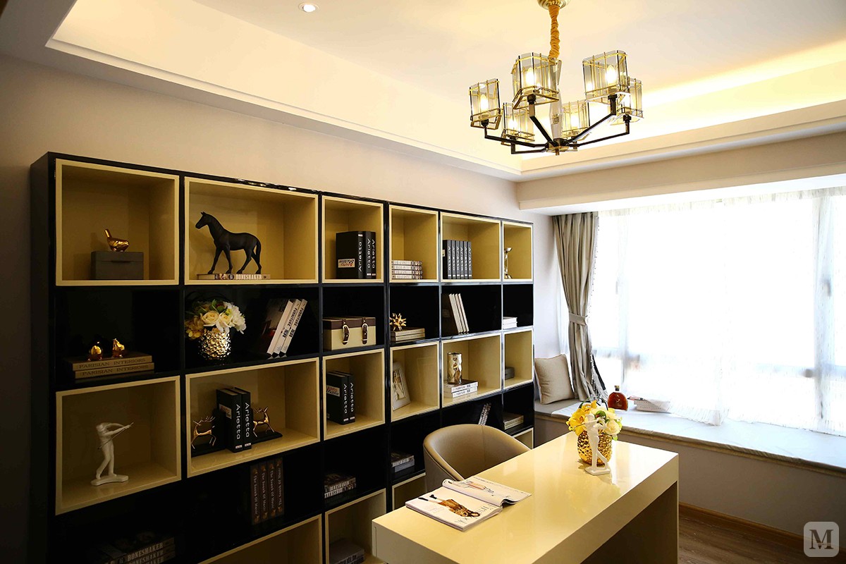 简欧书房书柜装修效果图-红星美凯龙家装效果图