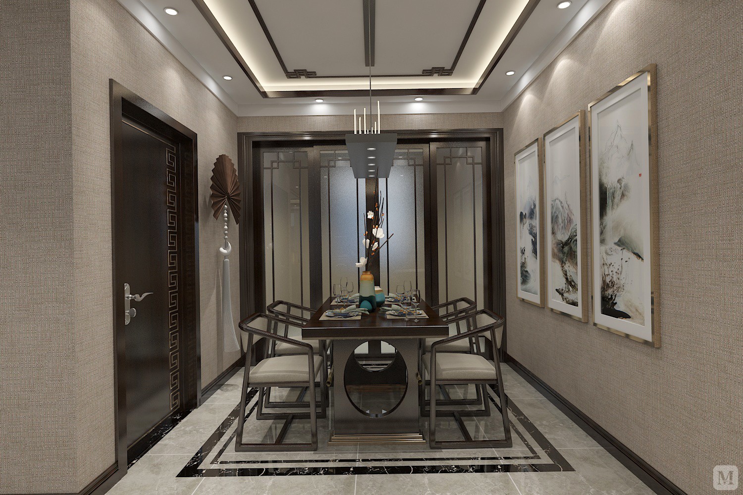 中式风格的特点,是在室内布置,线形,色调以及家具,陈设的造型等方面