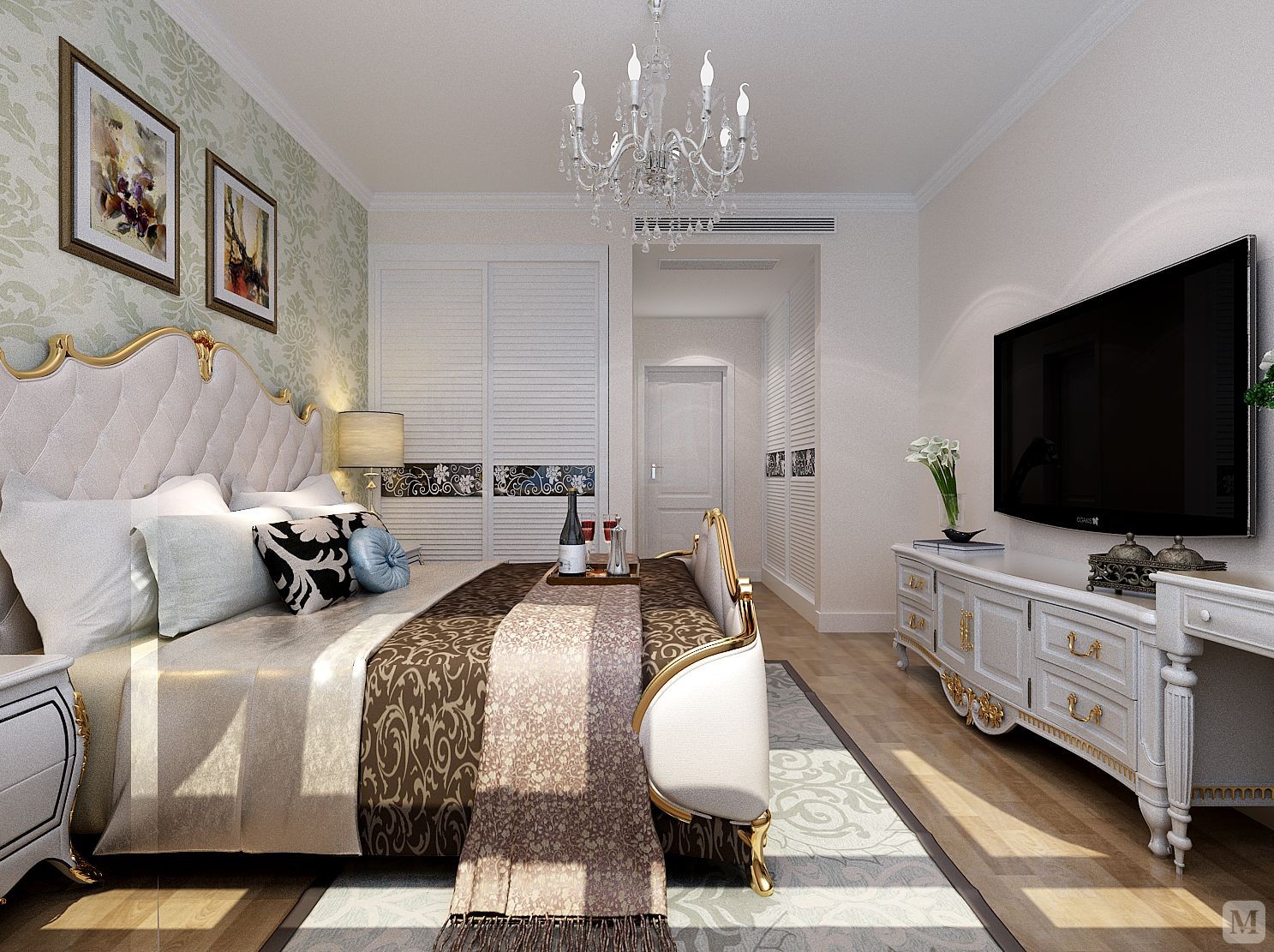 本案打造的是一个现代简约欧式风格的温馨居家环境,以独特而优雅的