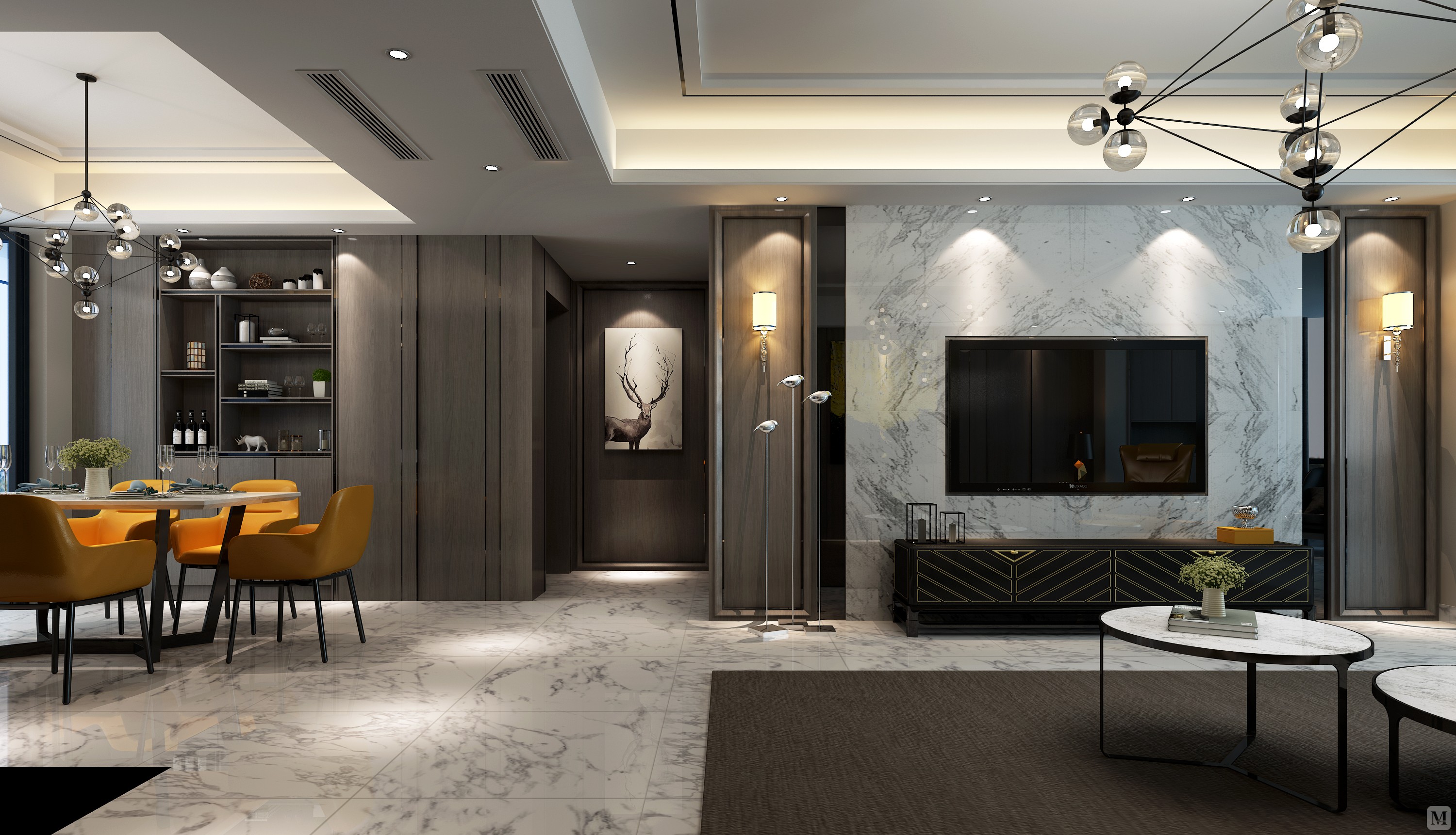 6万185㎡简约三房装修景秀江山 现代 平层-红星美凯龙家装效果图