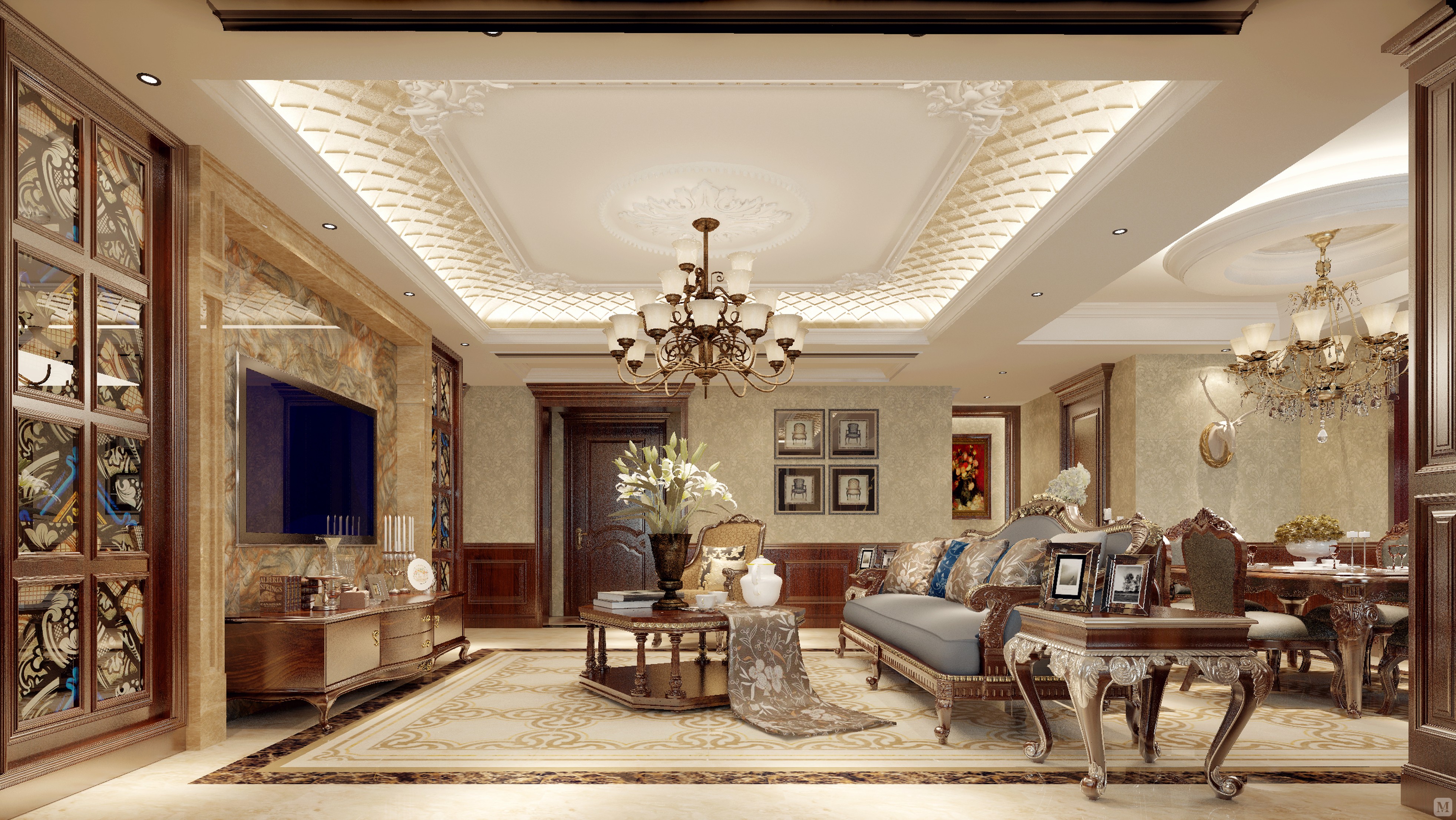 在立面上用古典原木色的线条墙板3927_2212