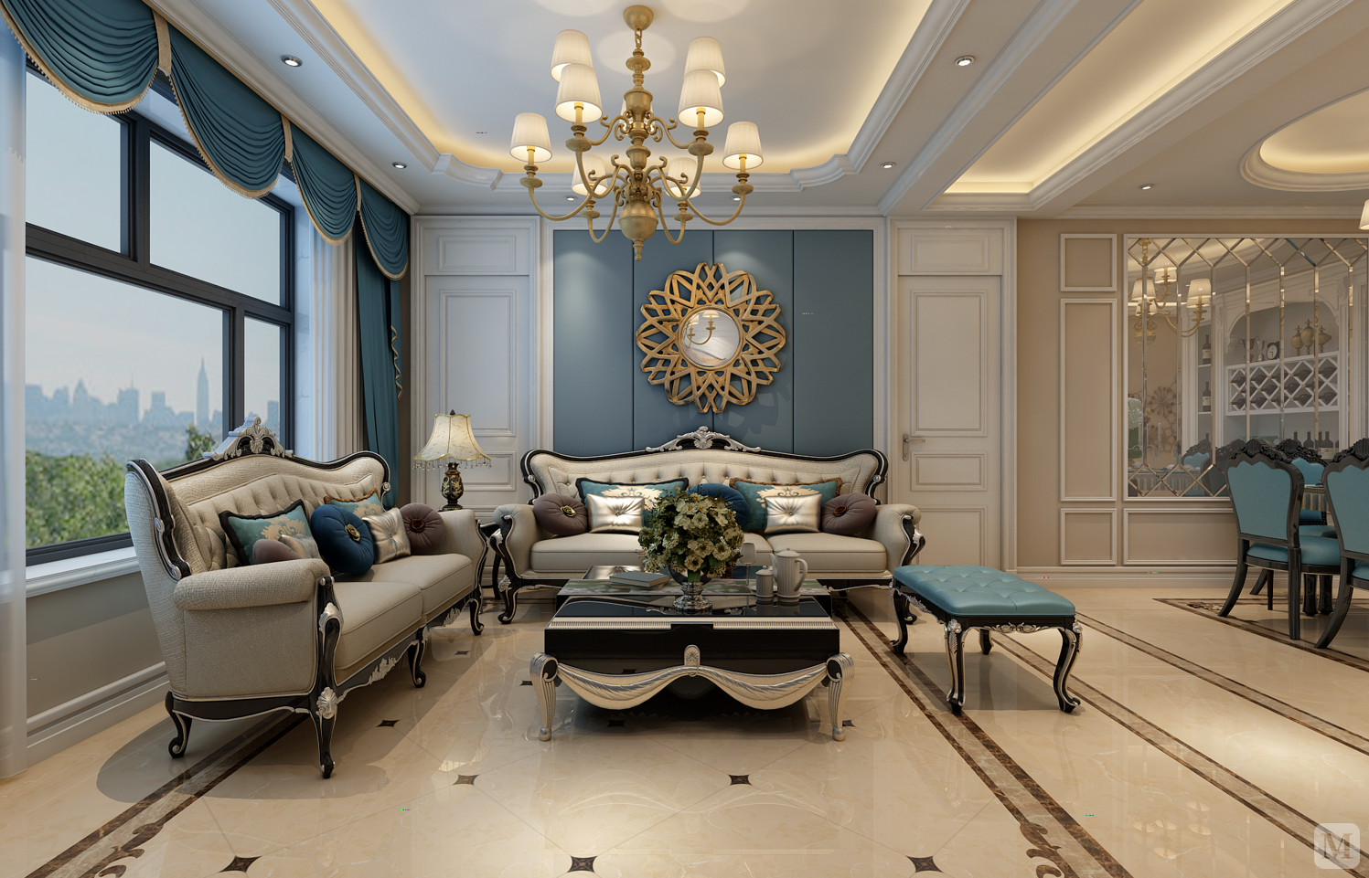 2万150㎡简欧三房装修检察院家属楼简欧装修-红星美凯龙家装效果图