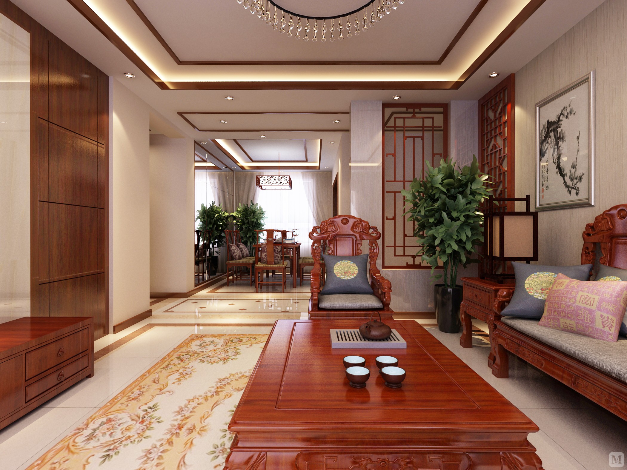 中式风格以宫廷建筑为代表的中国古典建筑的室内装饰设计艺术风格