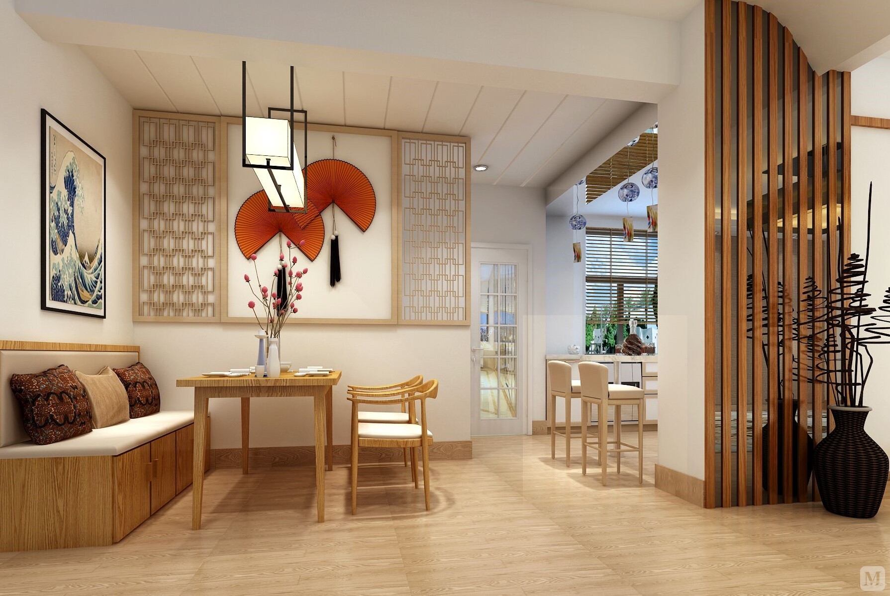 2万132㎡中式四房装修素色和风,春暖花开