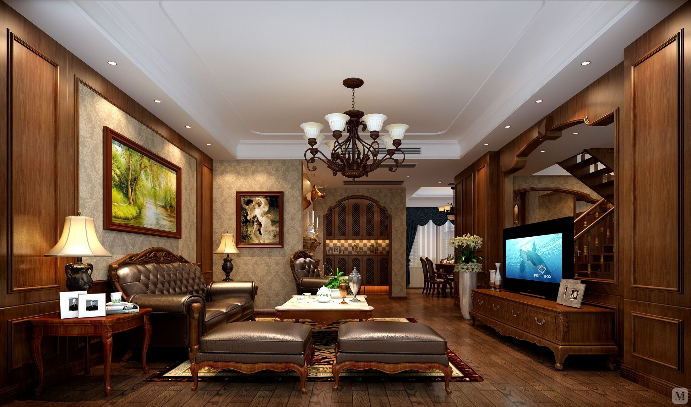 而如今的中式风格的室内设计不单单是对明清家居装饰的复制,更多的是