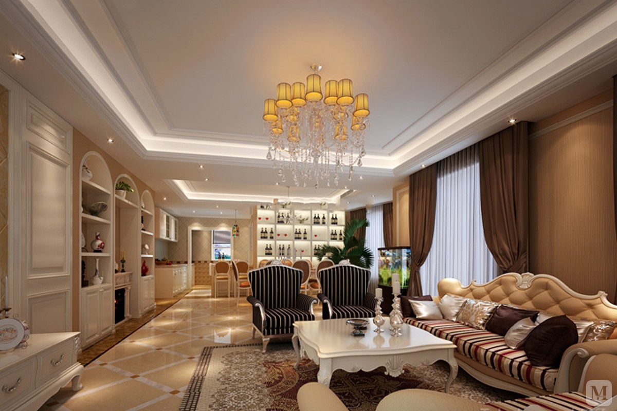 0万163㎡简欧三房装修简欧风格 迷人欧式风情-红星美凯龙家装效果图