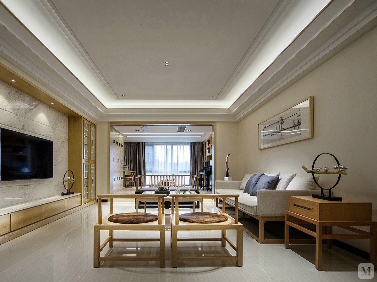 0万105㎡简约三房装修香城花园三期中式简约风格