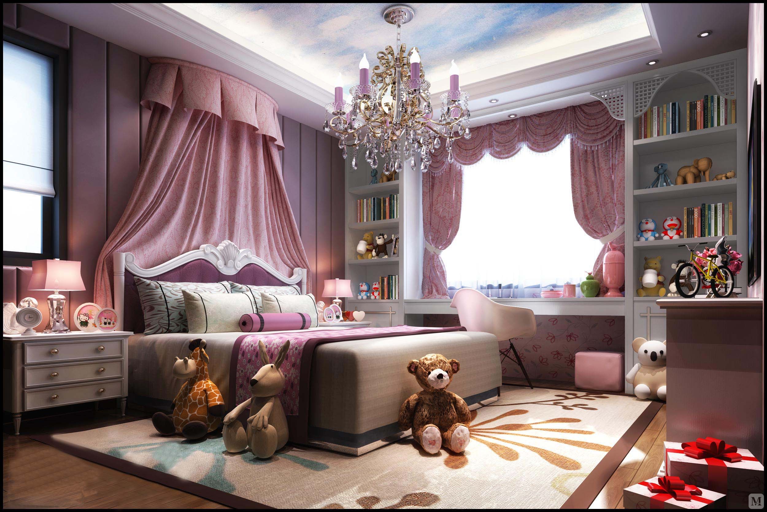 美式儿童房吊顶装修效果图