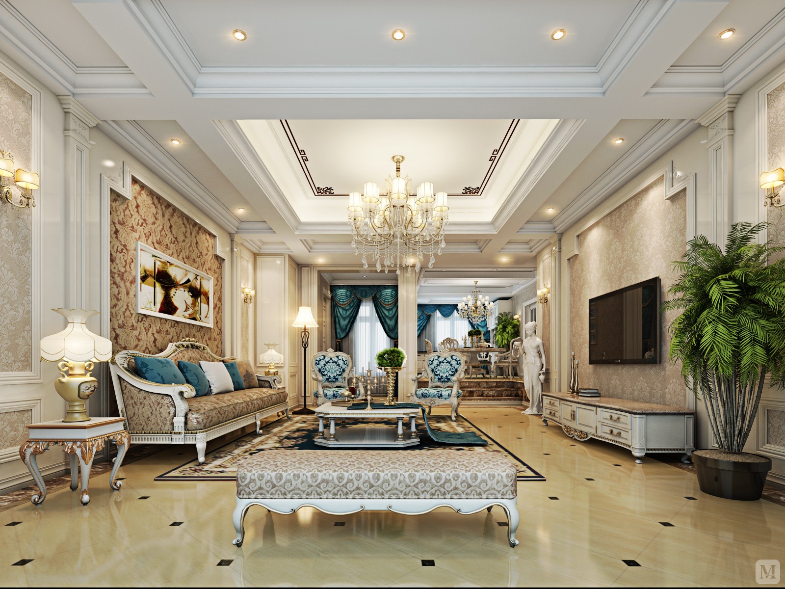 0万121㎡美式三房装修简约美式-温文典雅