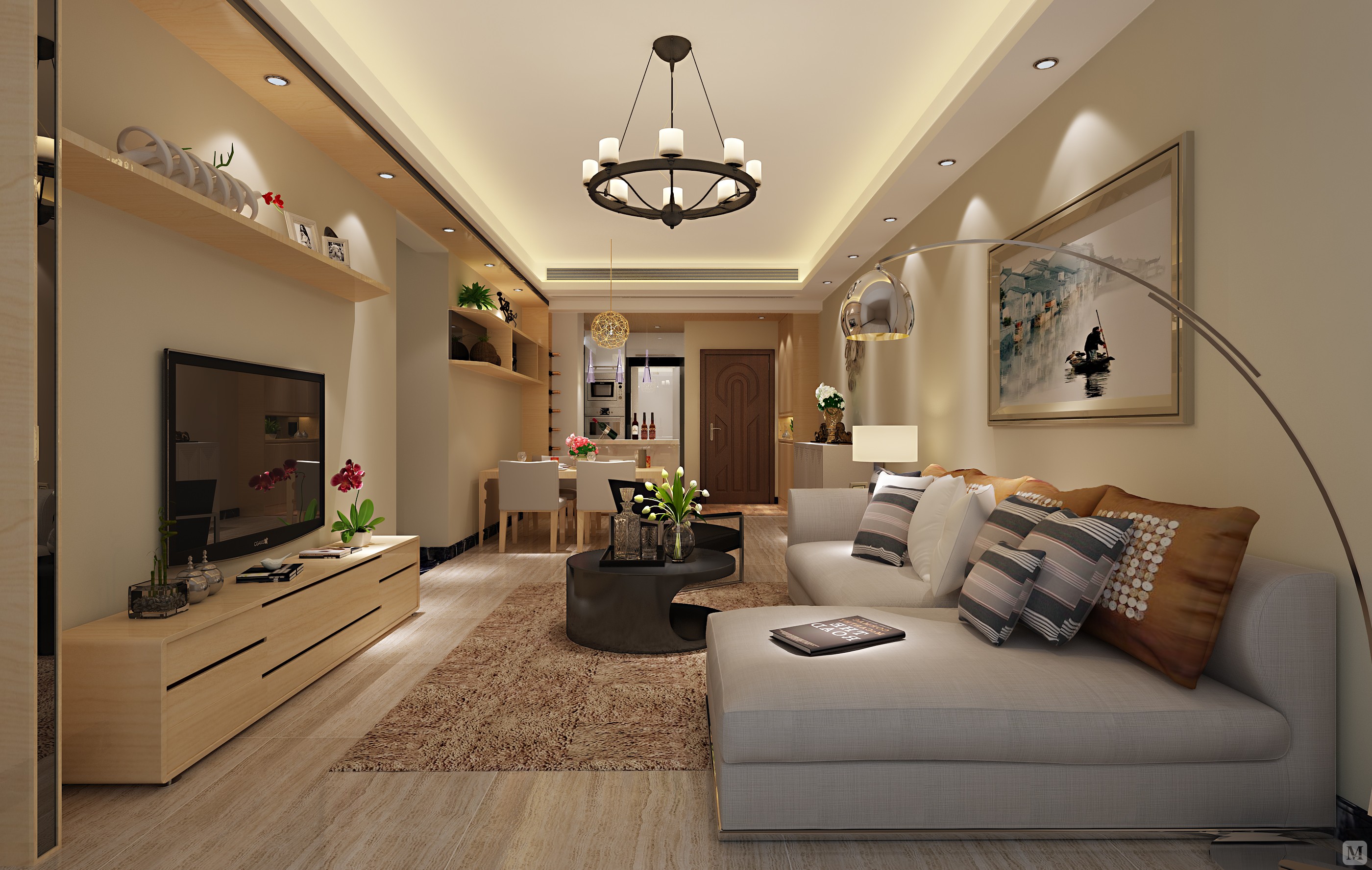 5万140㎡简约四房装修碧桂园现代简约风格-红星美凯龙家装效果图